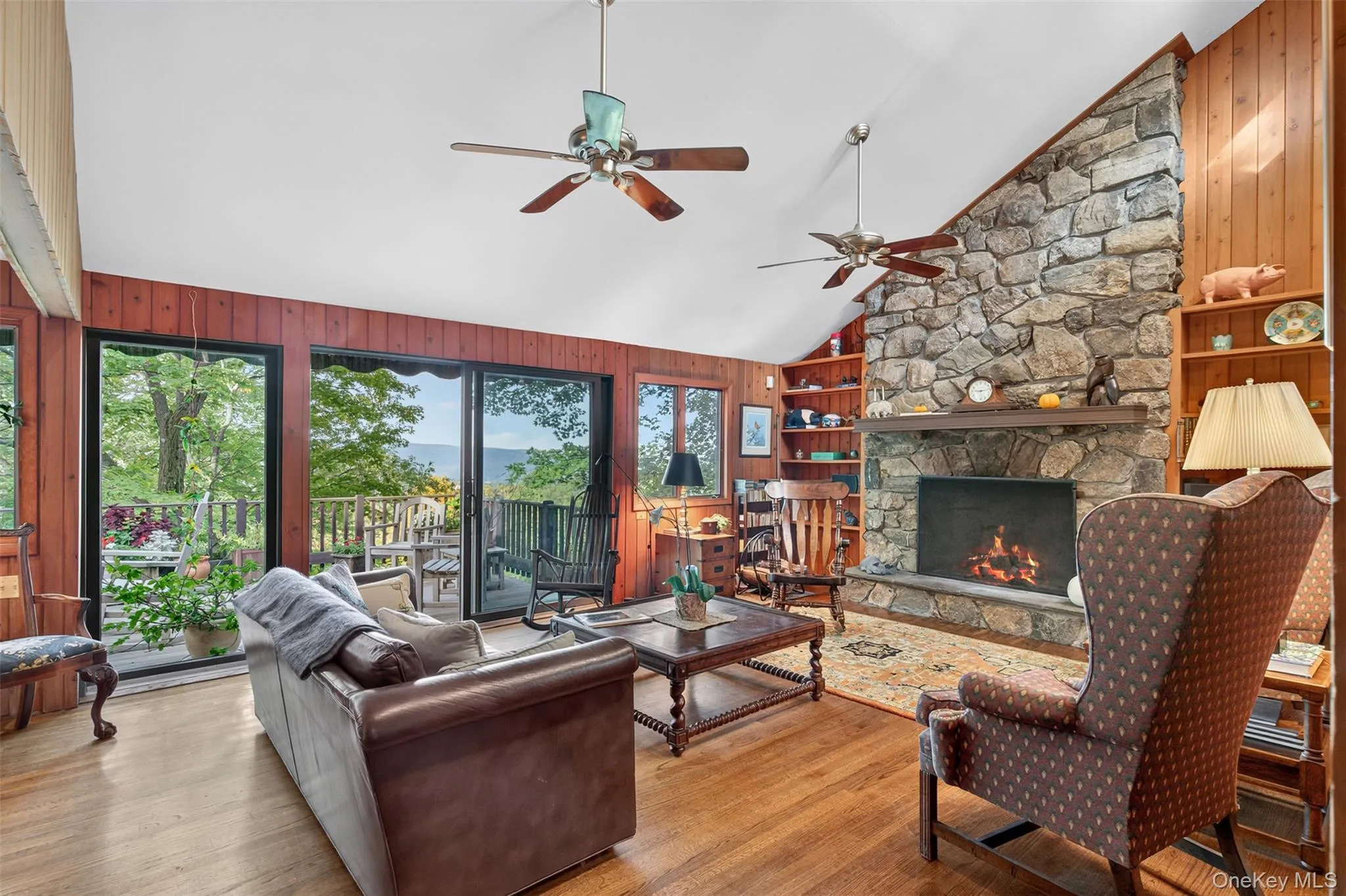 Main Living Room with stone fireplace Main Living Room with stone fireplace