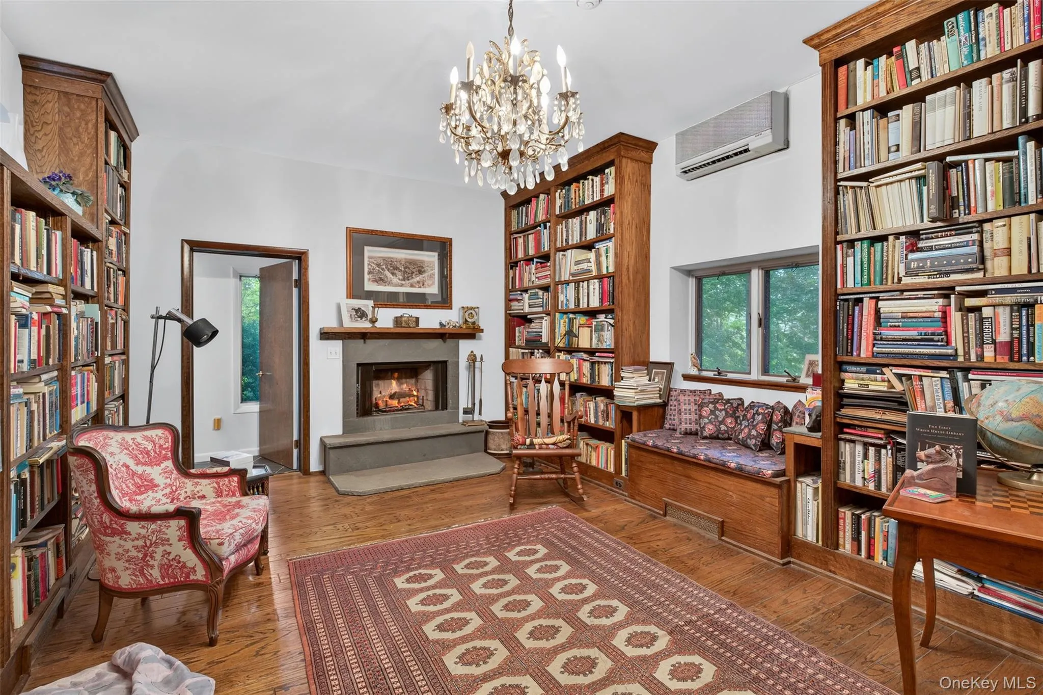 Library with Bluestone fireplace Library with Bluestone fireplace