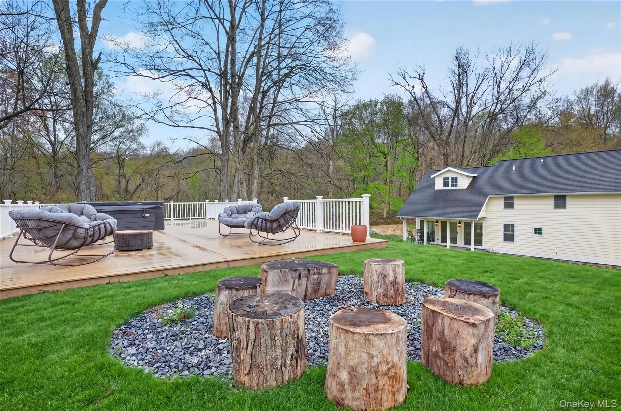 Expansive entertainers' deck - hot tub not included. Expansive entertainers' deck - hot tub not included.