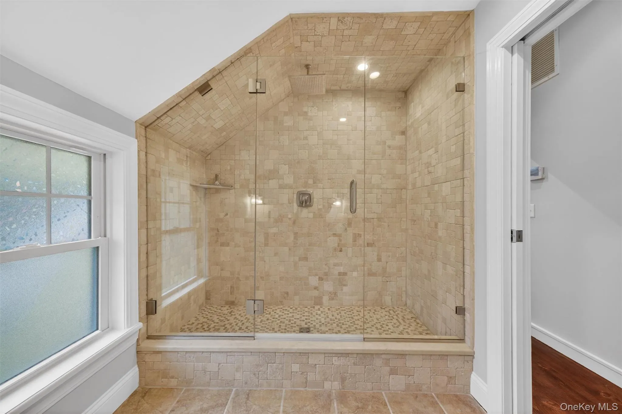 Hall bathroom shower. Hall bathroom shower.