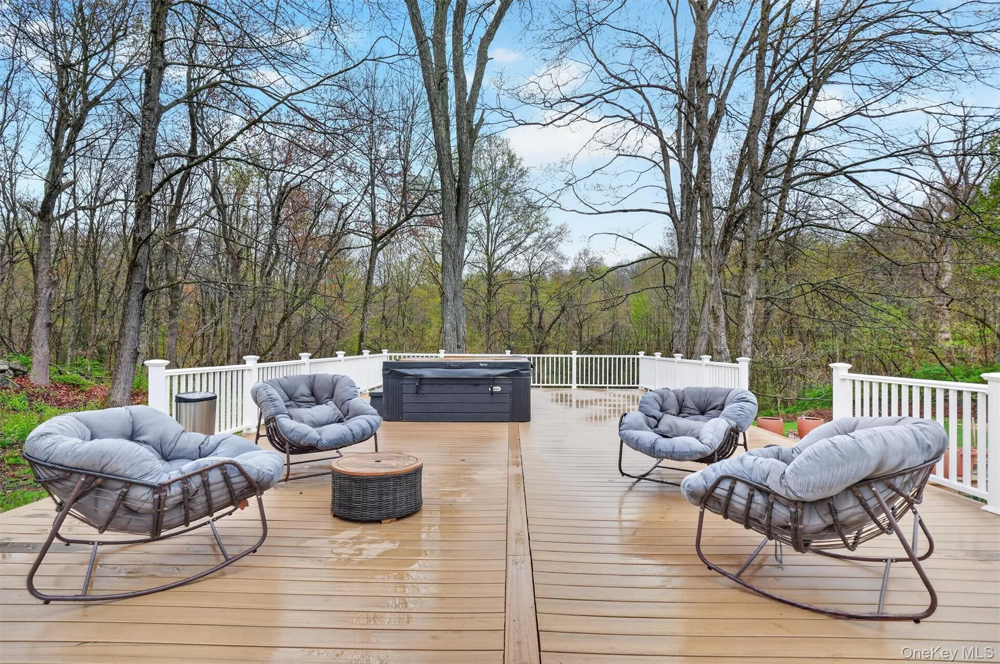 Expansive entertainers' deck - hot tub not included. Expansive entertainers' deck - hot tub not included.
