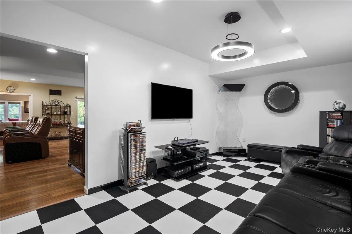 Lower-level entertainment center Lower-level entertainment center