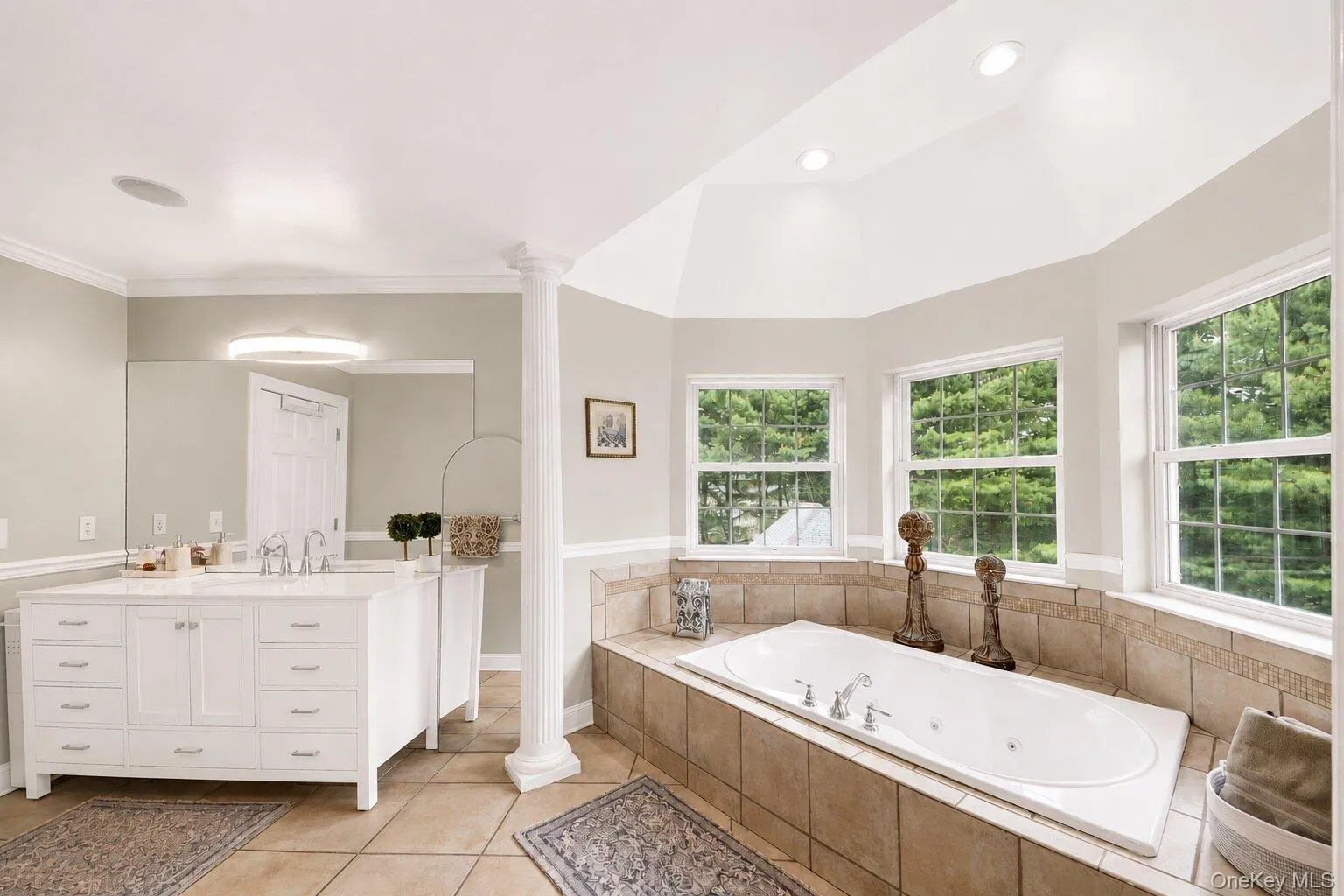 Two Separate Vanities w. Caesar Stone Tops Two Separate Vanities w. Caesar Stone Tops