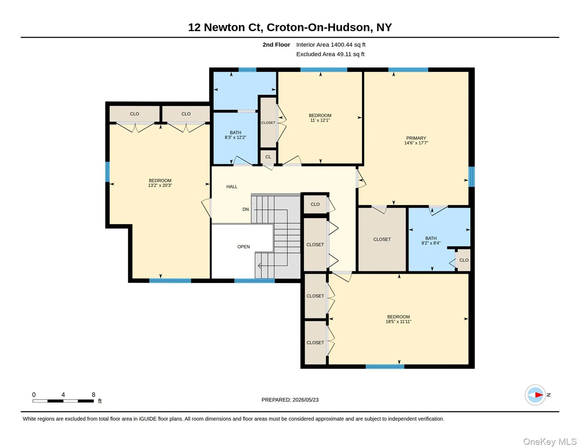 Second floor layout featuring generously sized bedrooms including the primary suite. Second floor layout featuring generously sized bedrooms including the primary suite.