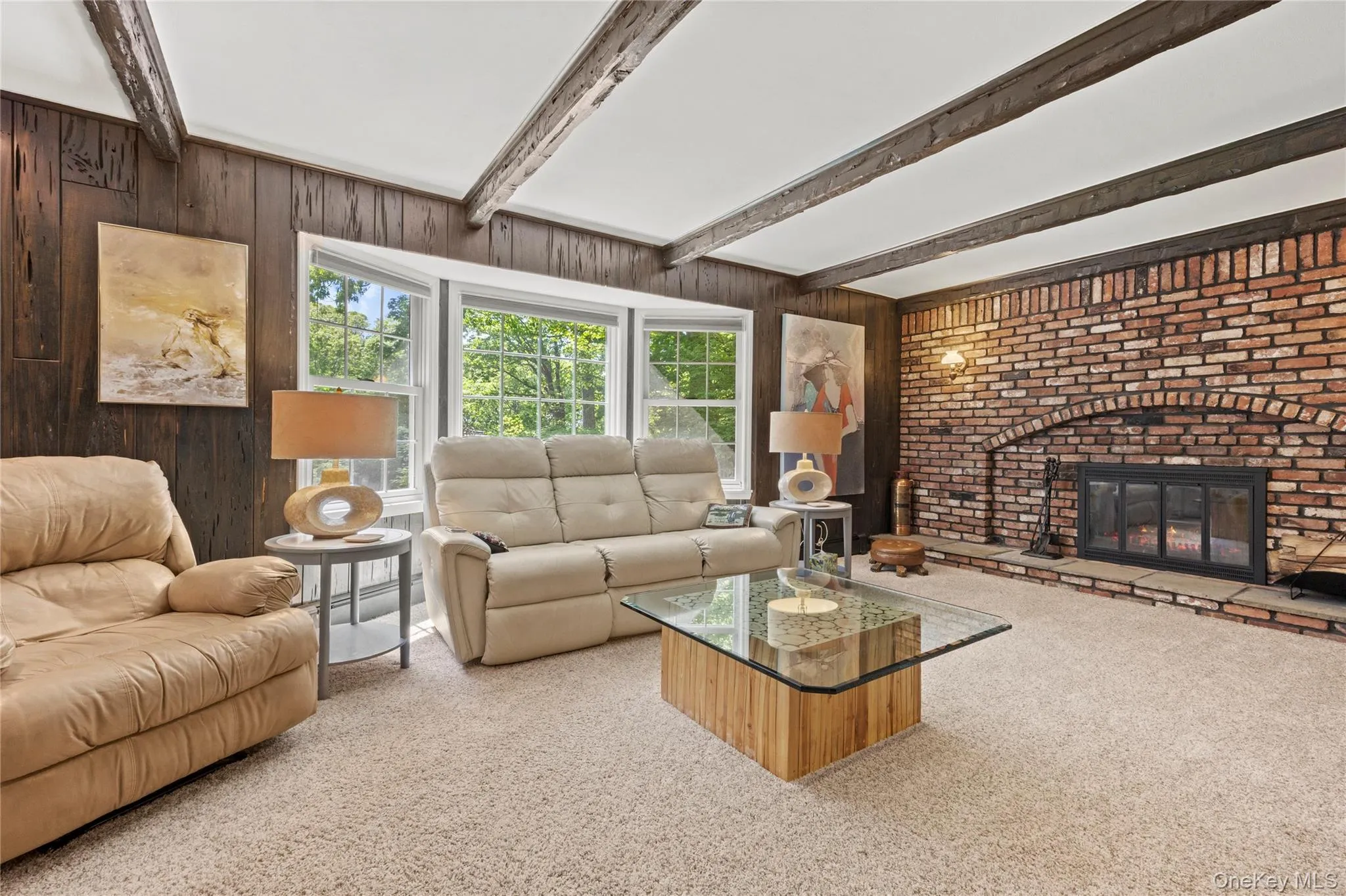 Family Room with wood burning fireplace Family Room with wood burning fireplace