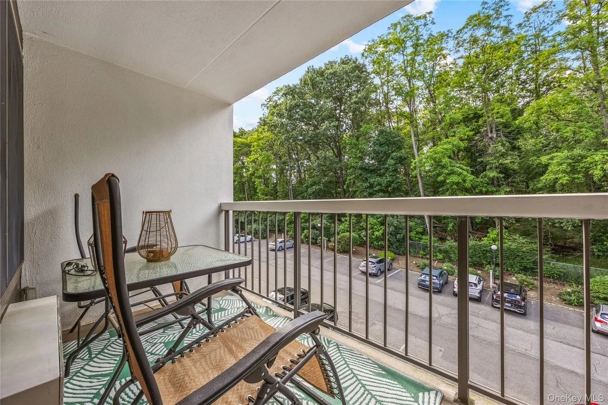 Balcony with wooded views. Balcony with wooded views.