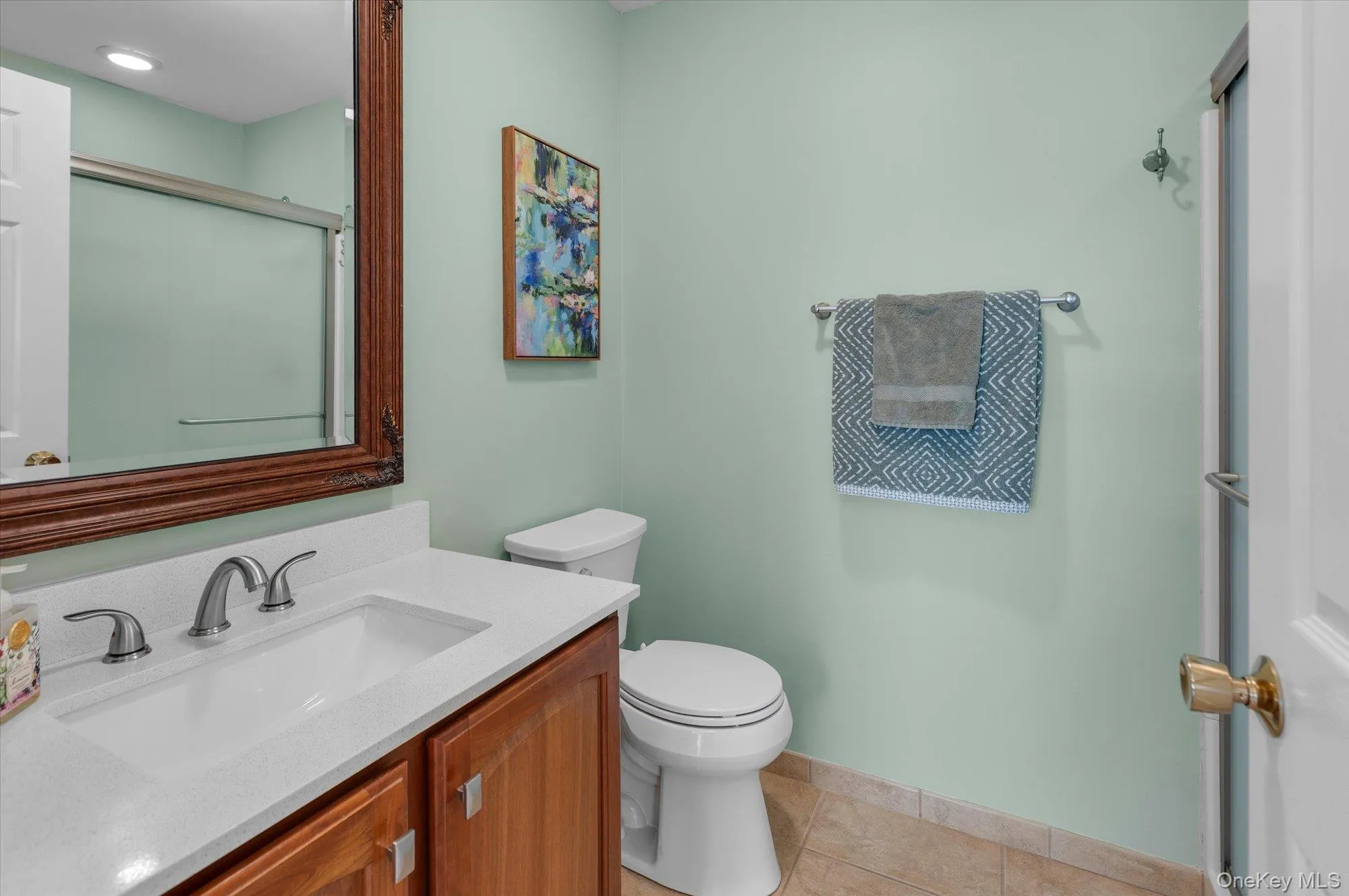 Hallway bathroom. Walk in shower. Hallway bathroom. Walk in shower.
