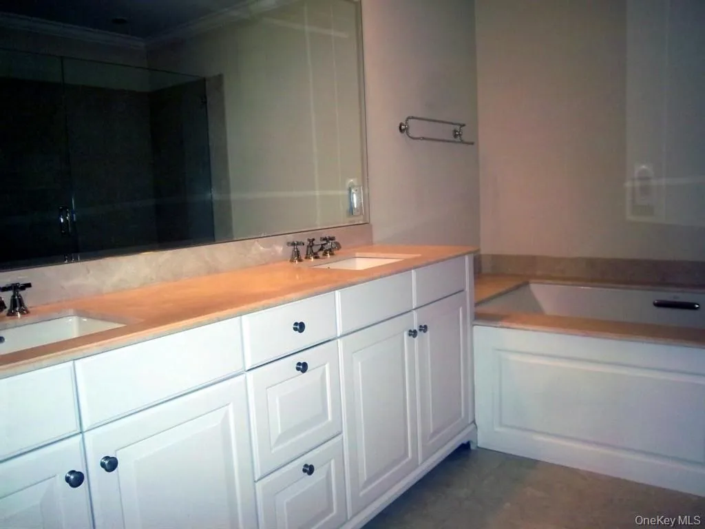 Primary Bath offers a double sink vanity with marble counter tops... plenty of storage... Primary Bath offers a double sink vanity with marble counter tops... plenty of storage...