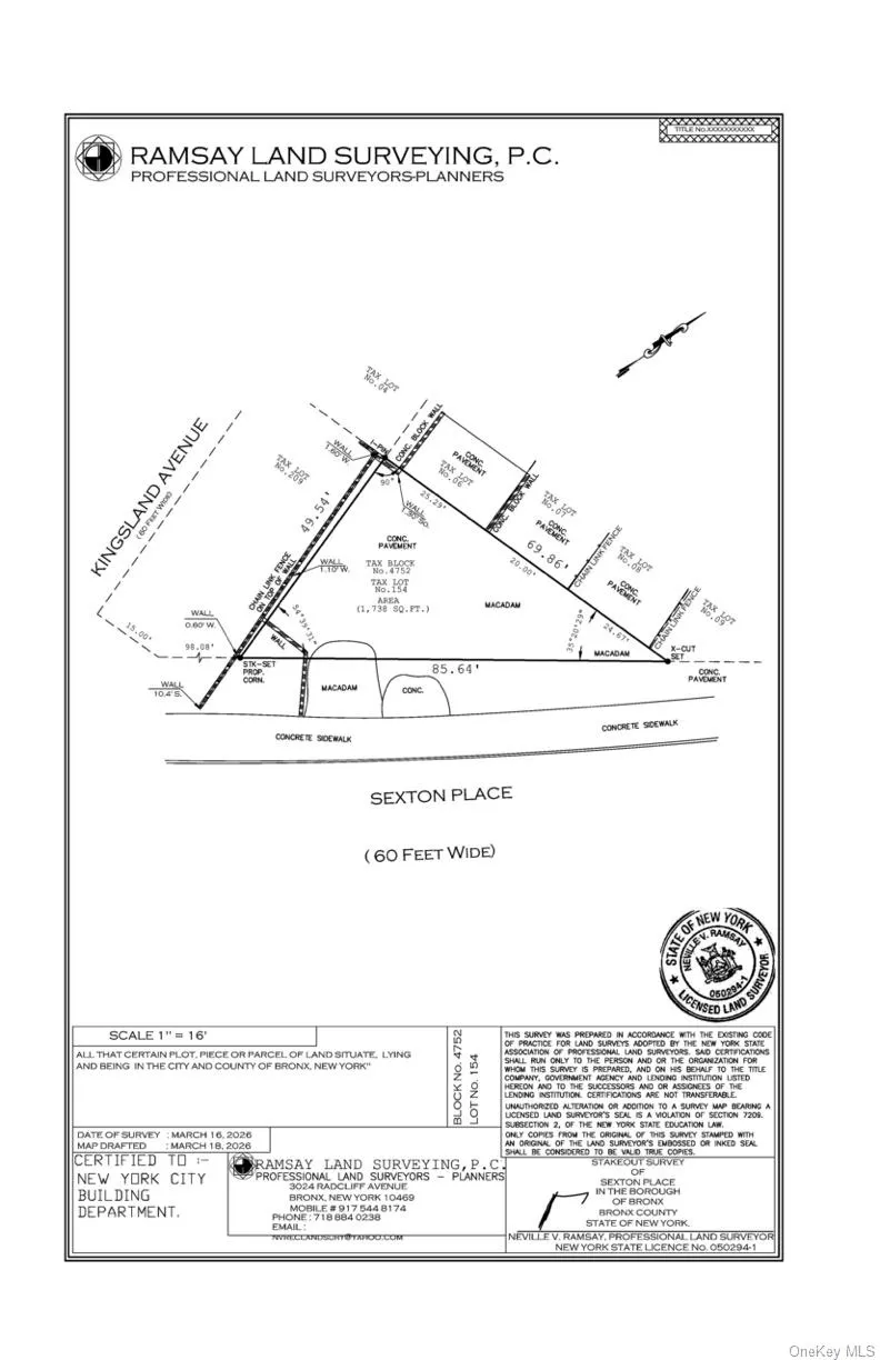 1717 Sexton Place, New York, NY, ,Land,For Rent,Sexton,0,1004217 1717 Sexton Place, New York, NY, ,Land,For Rent,Sexton,0,1004217