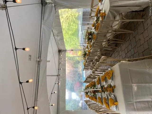 Tented patio for an event for 40 guests Tented patio for an event for 40 guests