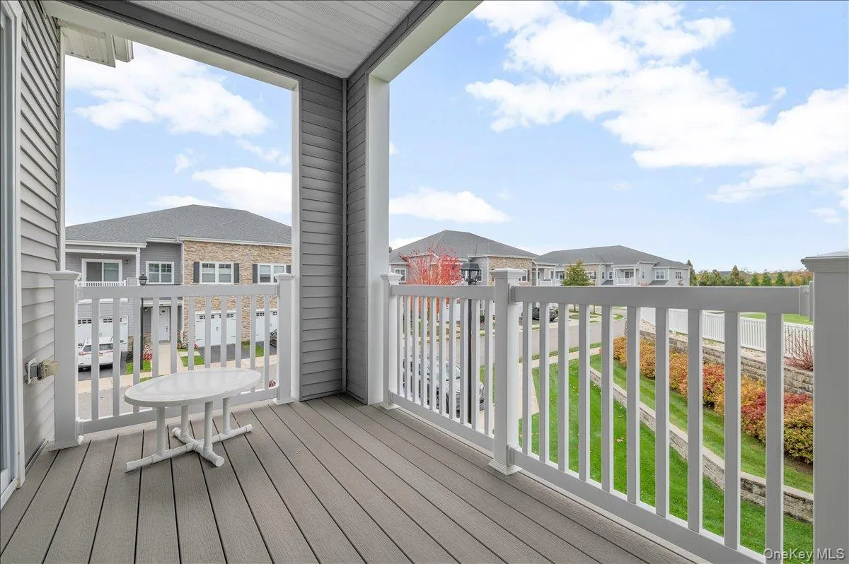 Deck with a residential view Deck with a residential view