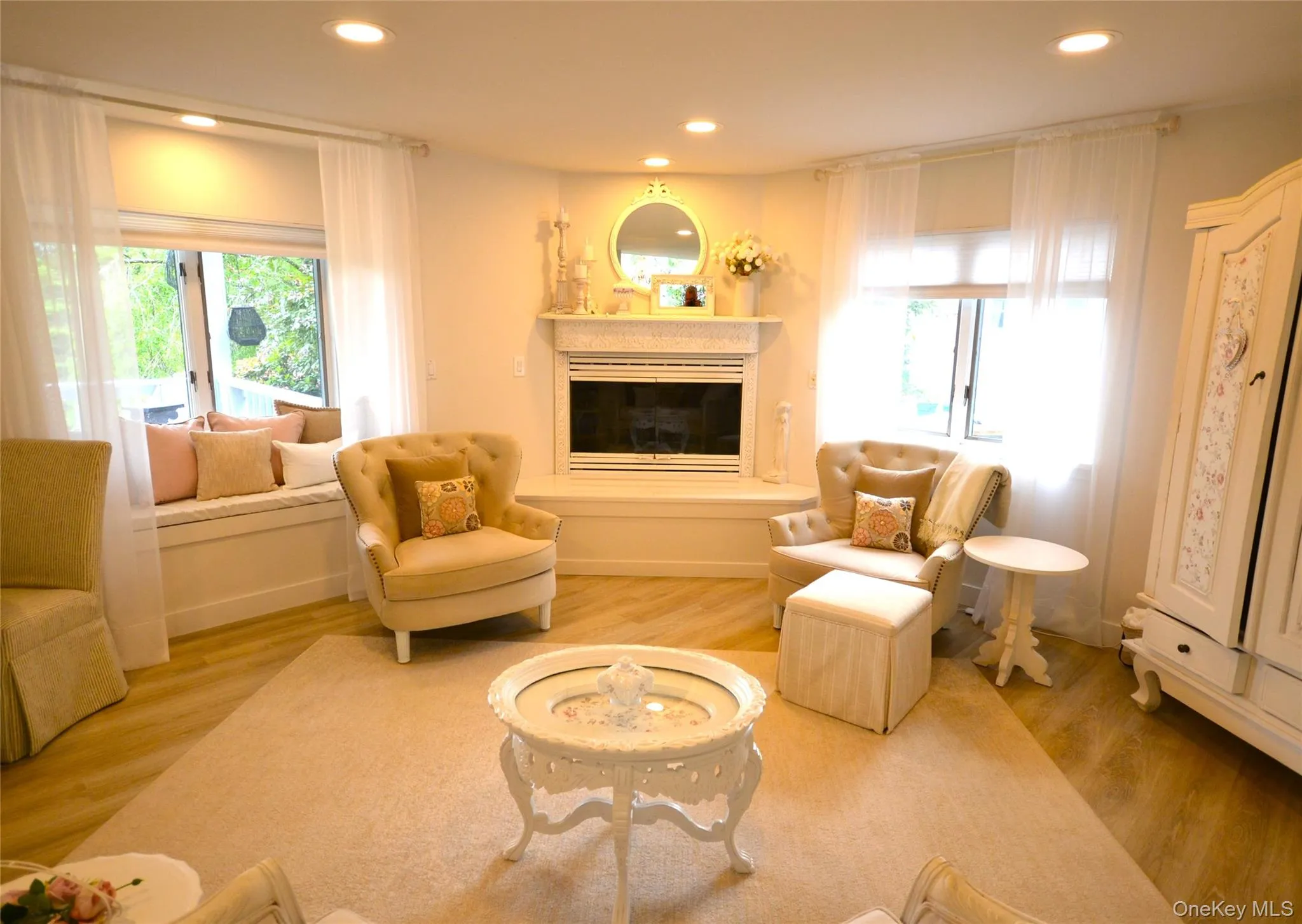 Caddy corner fireplace. Caddy corner fireplace.