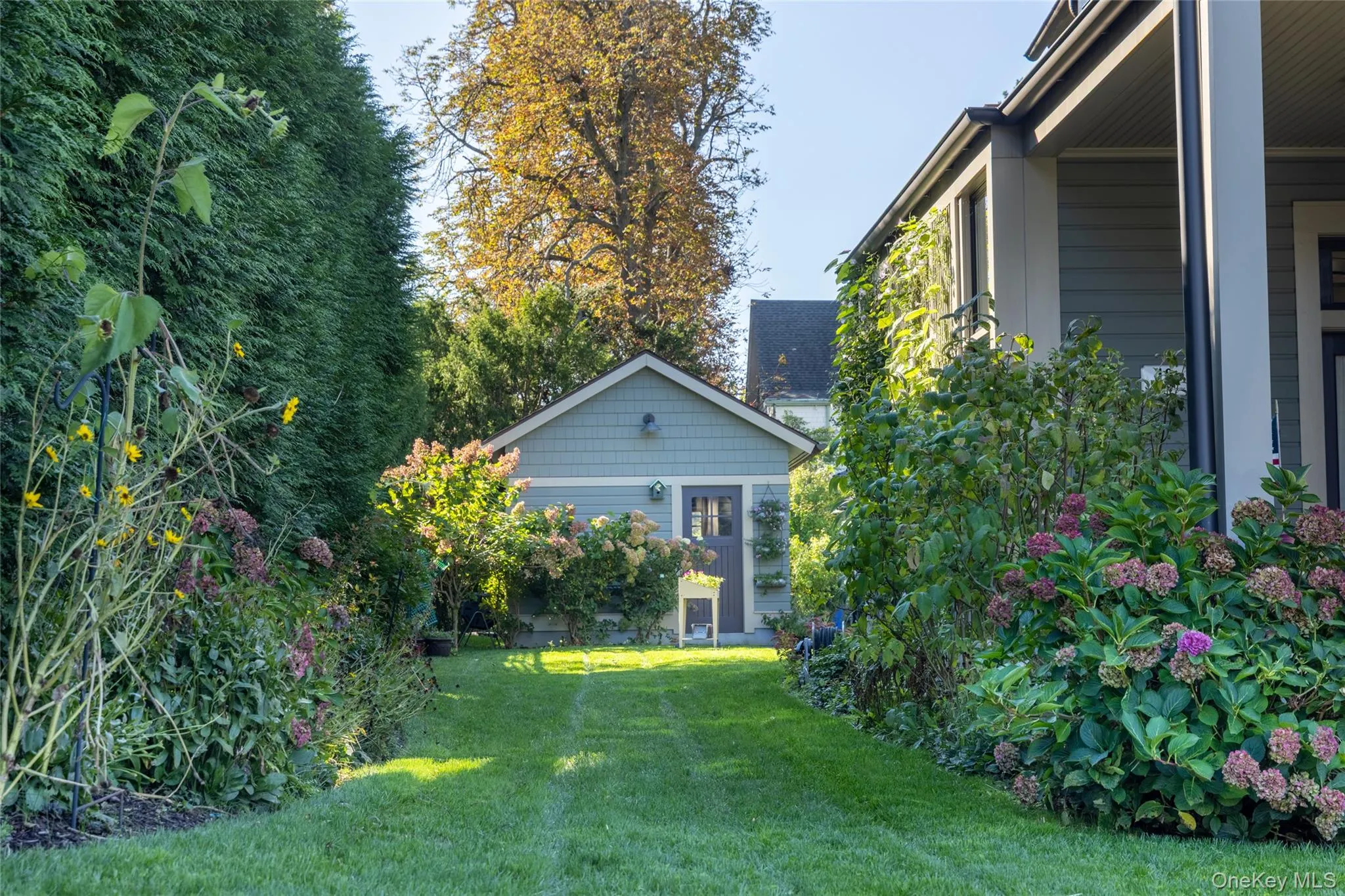 side yard and garage side yard and garage