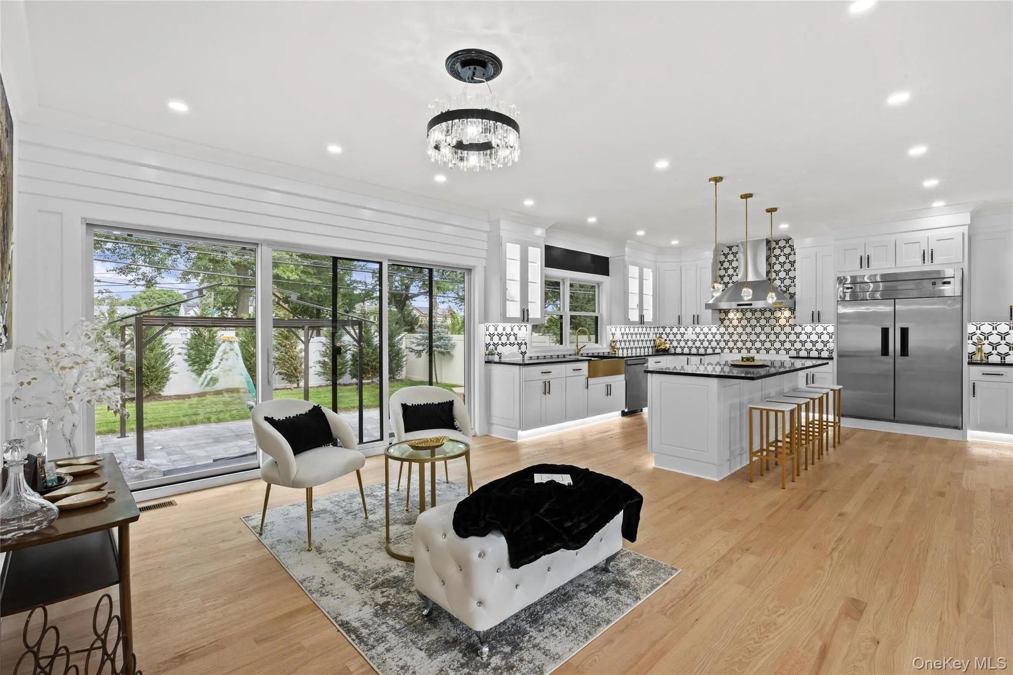 Formal Living Room area with sliders to backyard patio Formal Living Room area with sliders to backyard patio