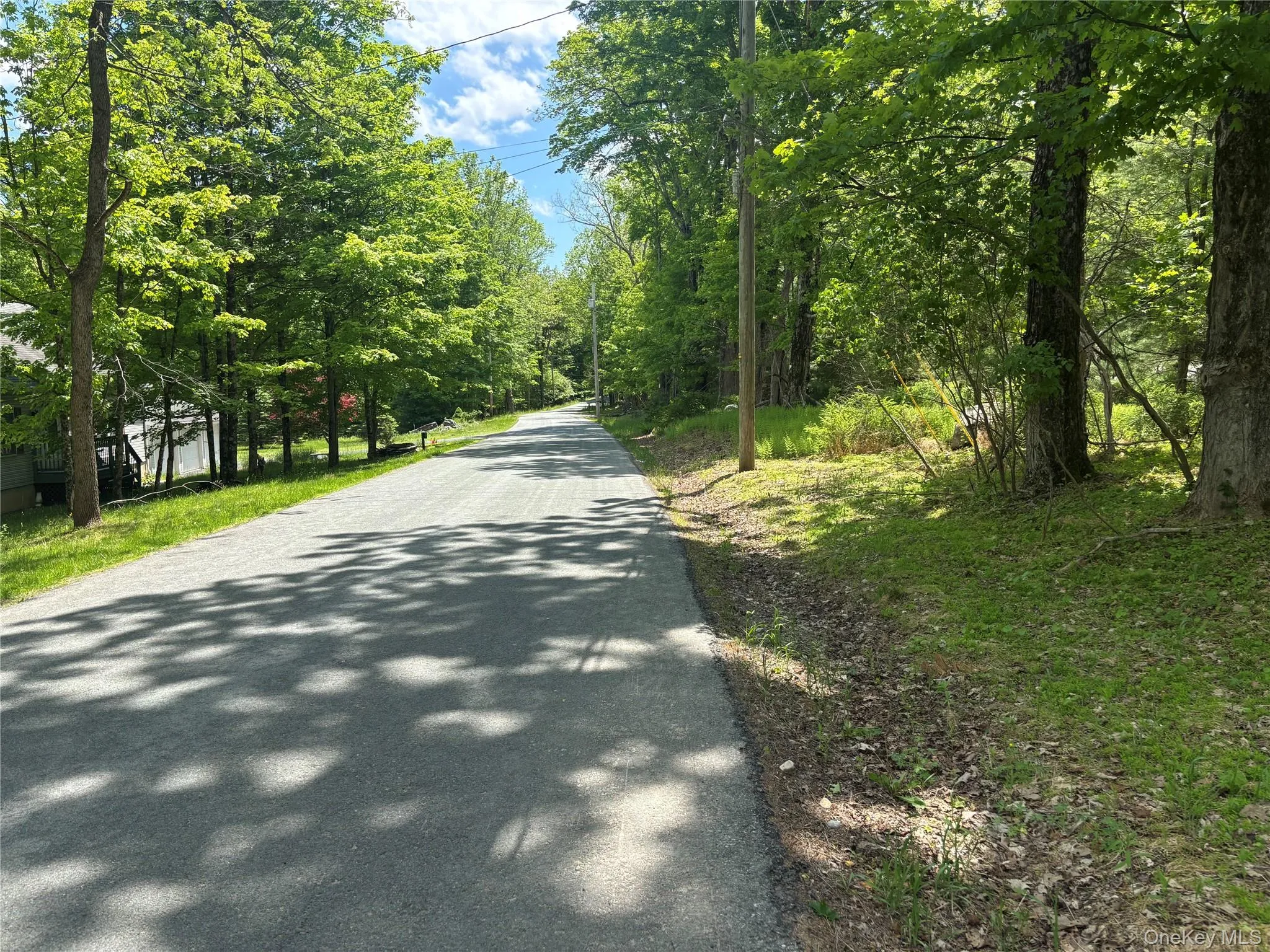 View looking down the street. View looking down the street.
