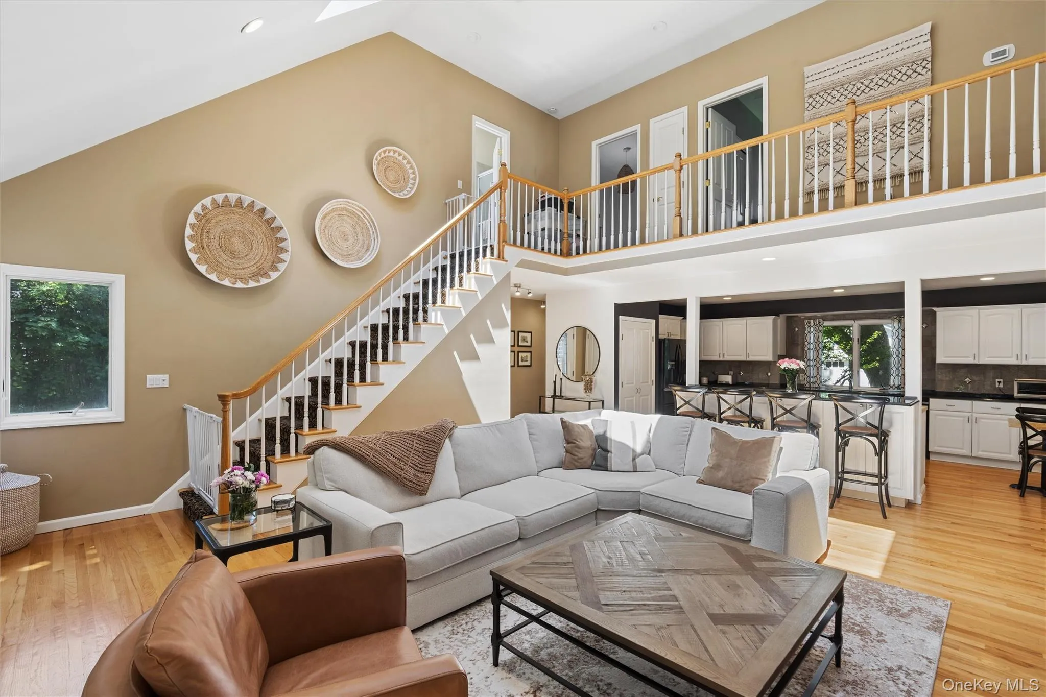 Elegant Oak staircase leading to the second floor Elegant Oak staircase leading to the second floor