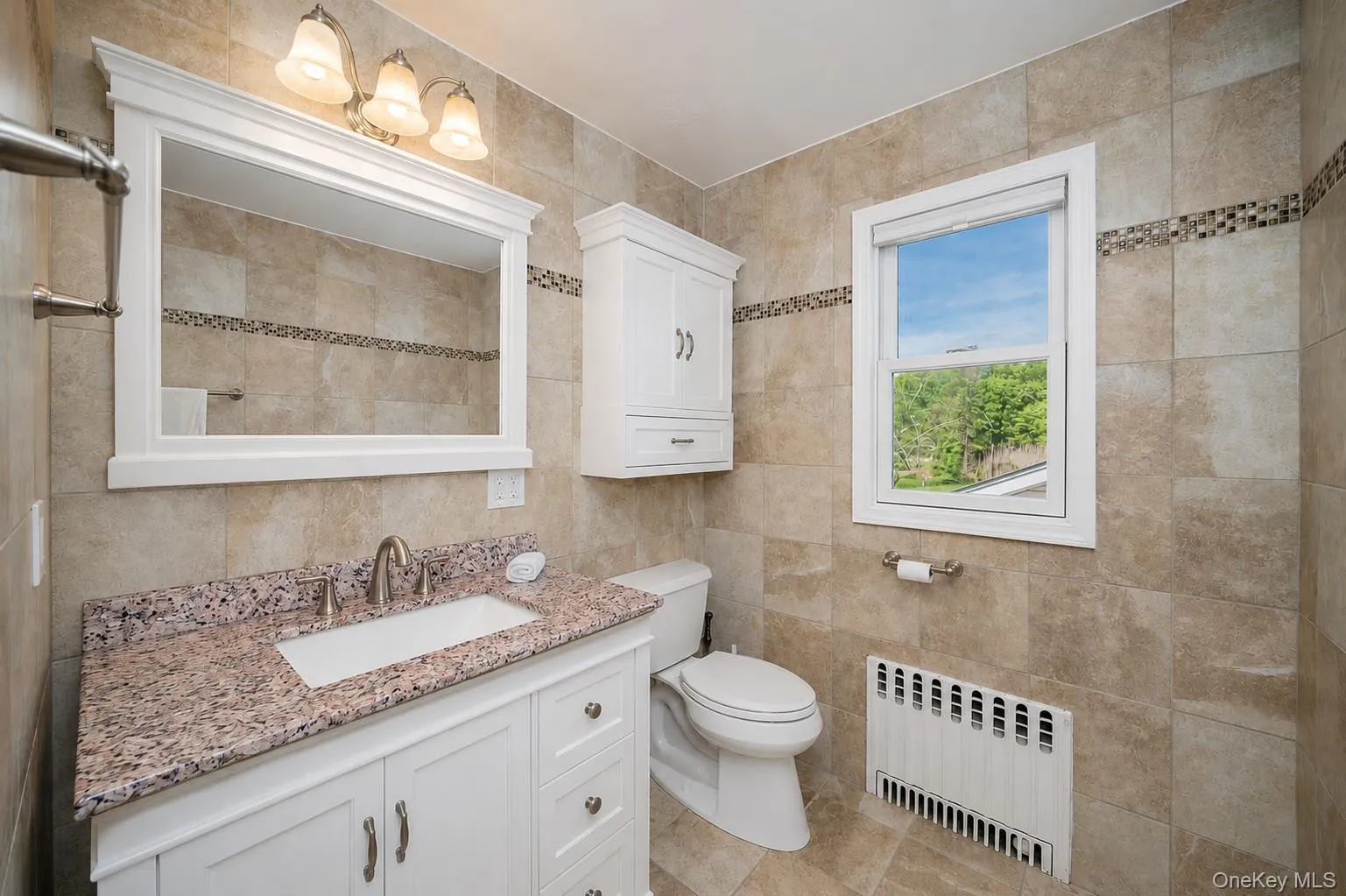 Virtually staged with painted white cabinets Virtually staged with painted white cabinets