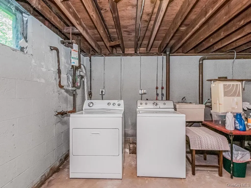 Unfinished basement with high ceilings. Washer/dryer, furnace and electrical Unfinished basement with high ceilings. Washer/dryer, furnace and electrical