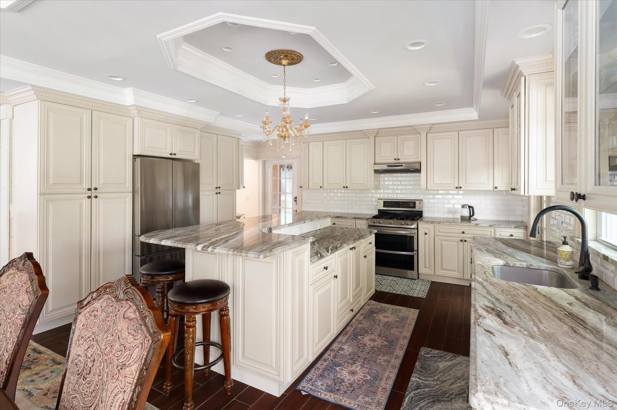 Kitchen with Coffered Ceiling Kitchen with Coffered Ceiling