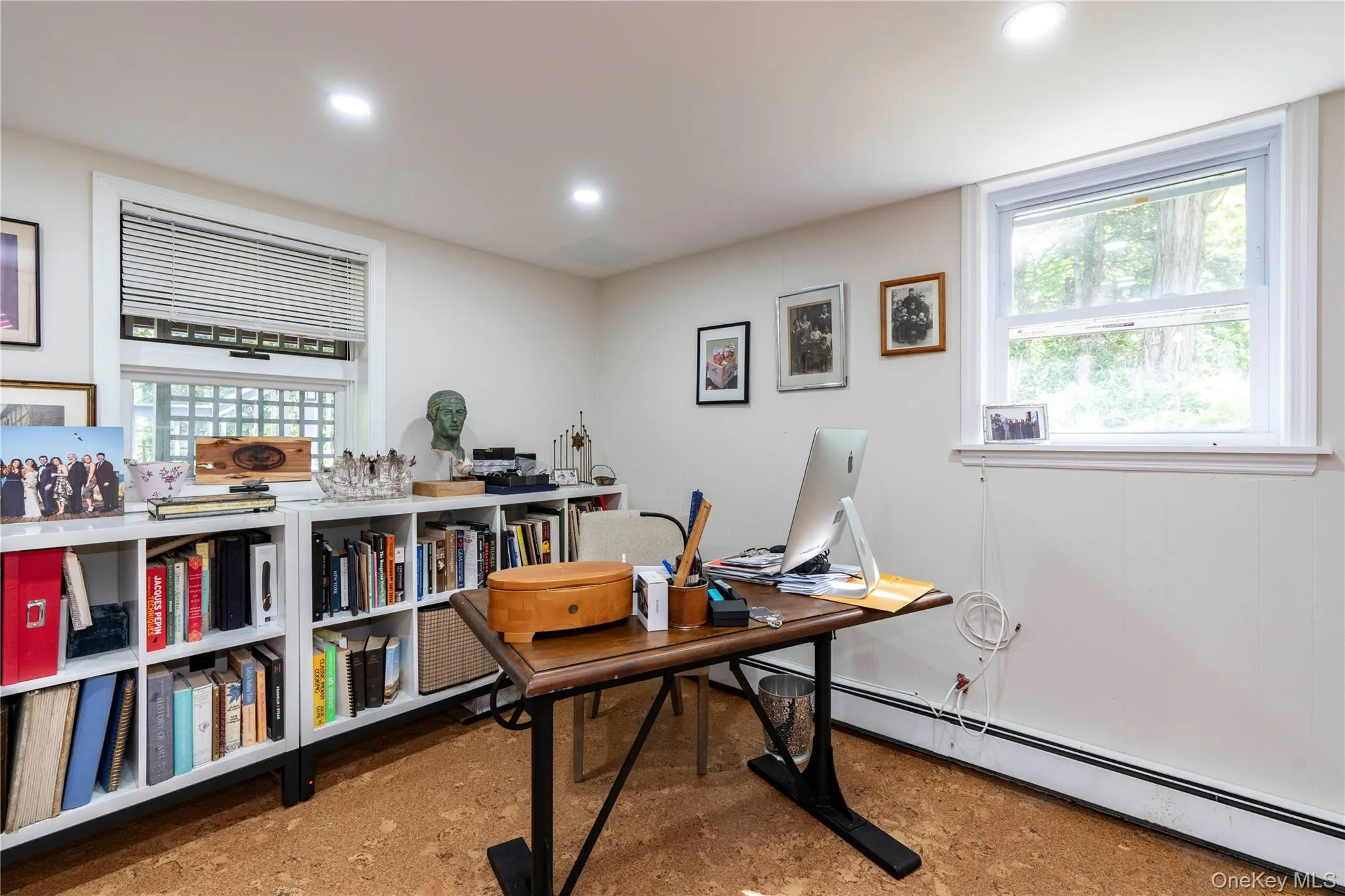 Lower Level Home Office with a Cork Floor Lower Level Home Office with a Cork Floor