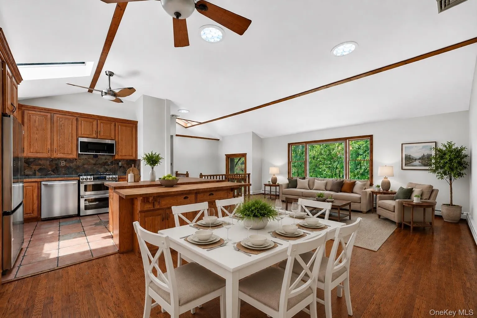 Open concept Living room, dining room and kitchen. Virtually staged Open concept Living room, dining room and kitchen. Virtually staged