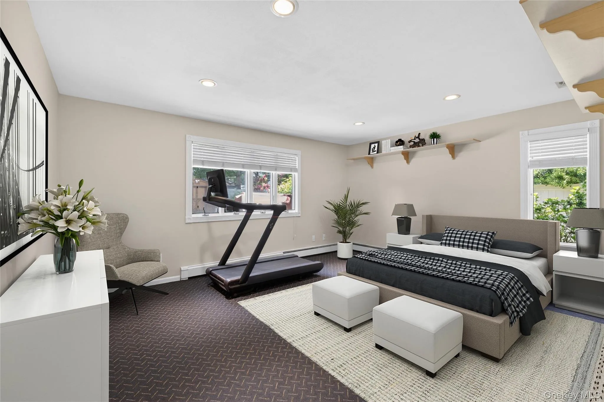 Furniture / area rug staged / added to photo. Furniture / area rug staged / added to photo.