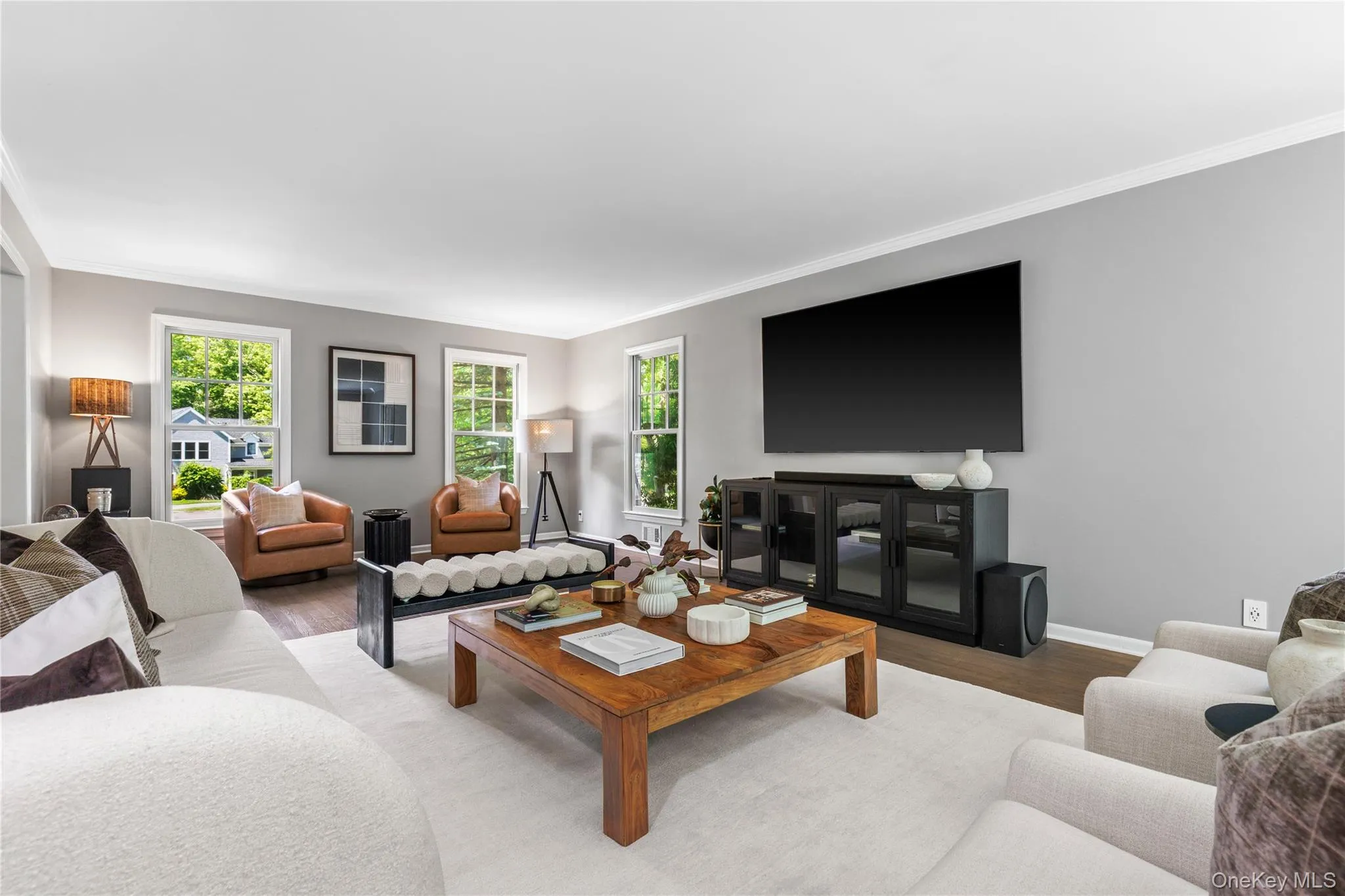 The large, central gathering space is complemented by a second sitting area conducive to more intimate conversation. The large, central gathering space is complemented by a second sitting area conducive to more intimate conversation.