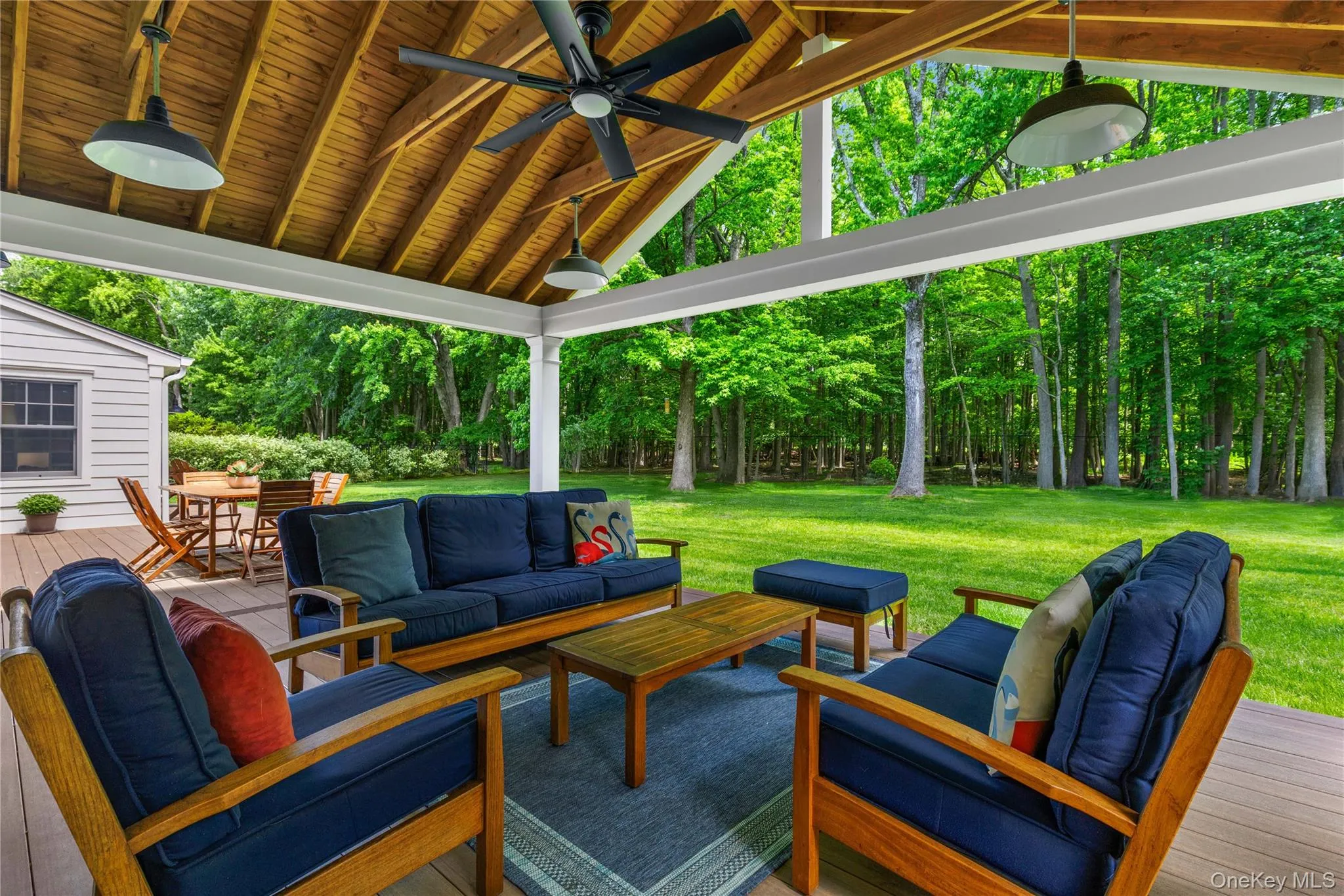 Whether listening to music, keeping cool under the fan or just sitting quietly, this heavenly outdoor space is ready to deliver on ultimate relaxation. Whether listening to music, keeping cool under the fan or just sitting quietly, this heavenly outdoor space is ready to deliver on ultimate relaxation.