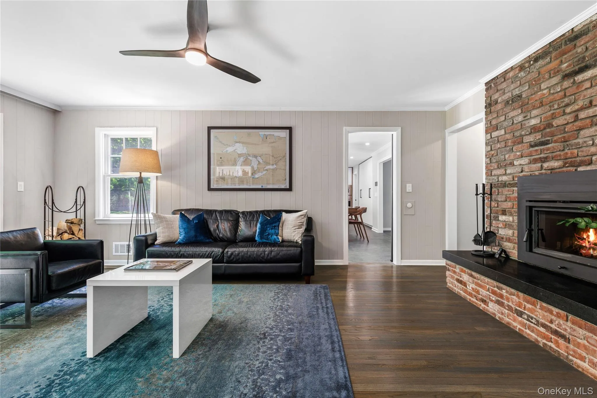 The family room is warmed by a highly efficient wood-burning stove. The family room is warmed by a highly efficient wood-burning stove.
