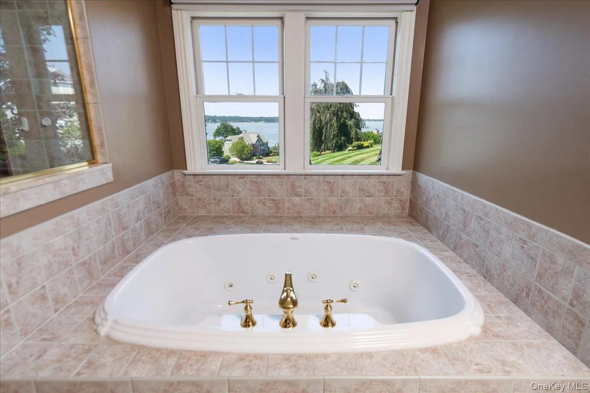 Soaking Tub with Sweeping View to Long Island Sound Soaking Tub with Sweeping View to Long Island Sound
