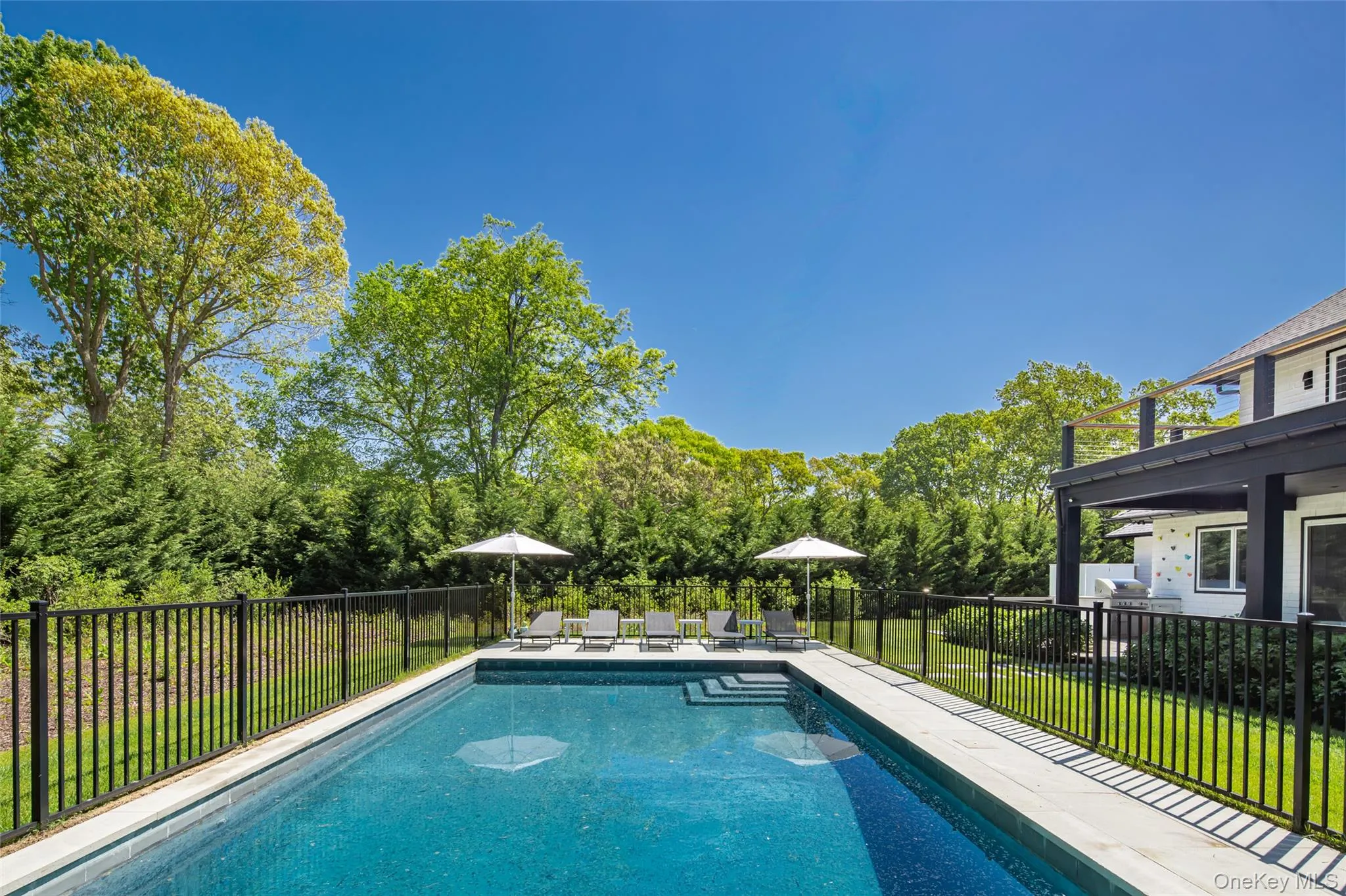 Fenced in pool area Fenced in pool area