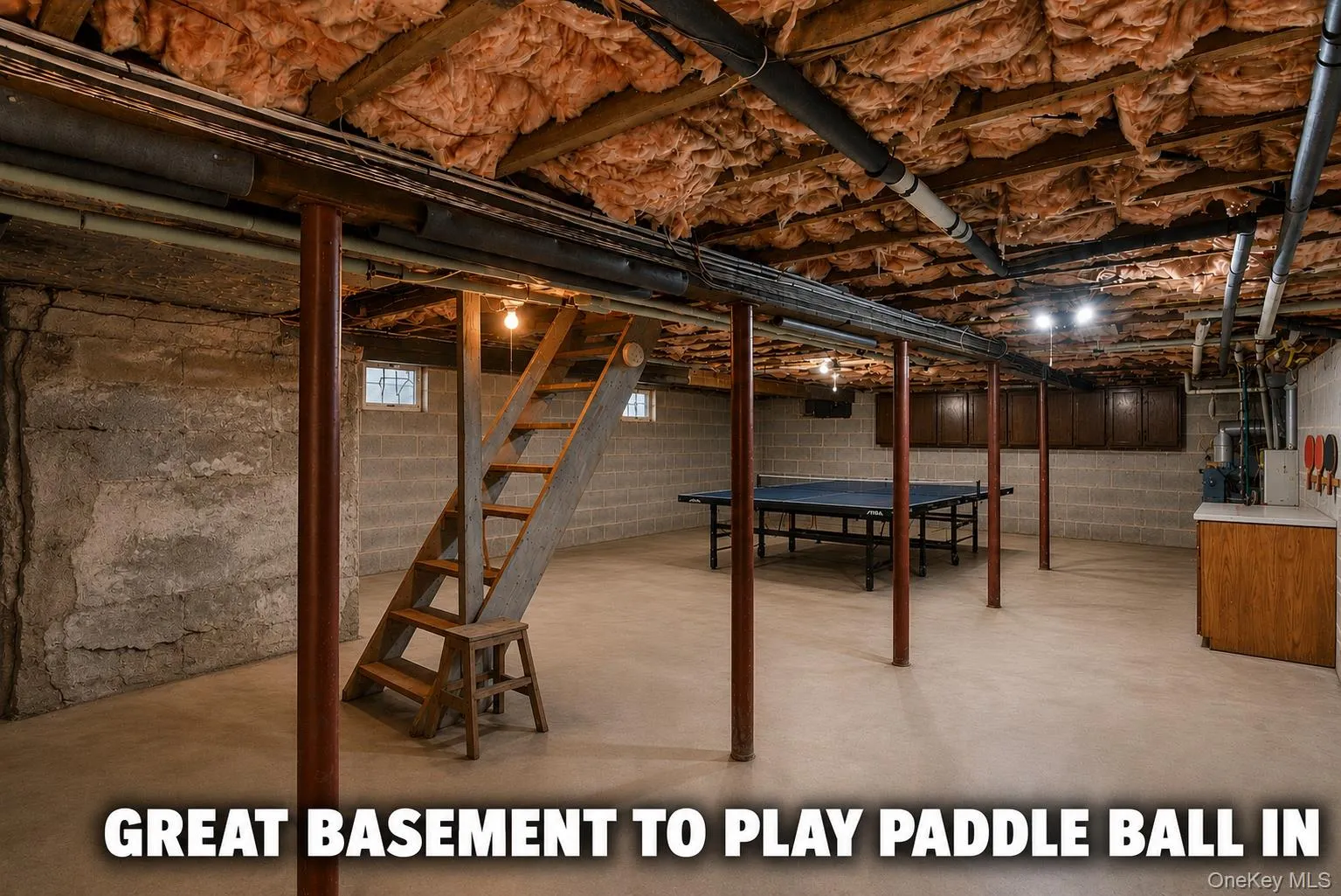 Digitally Staged Basement to show how it can look empty and with paddle ball table. Digitally Staged Basement to show how it can look empty and with paddle ball table.