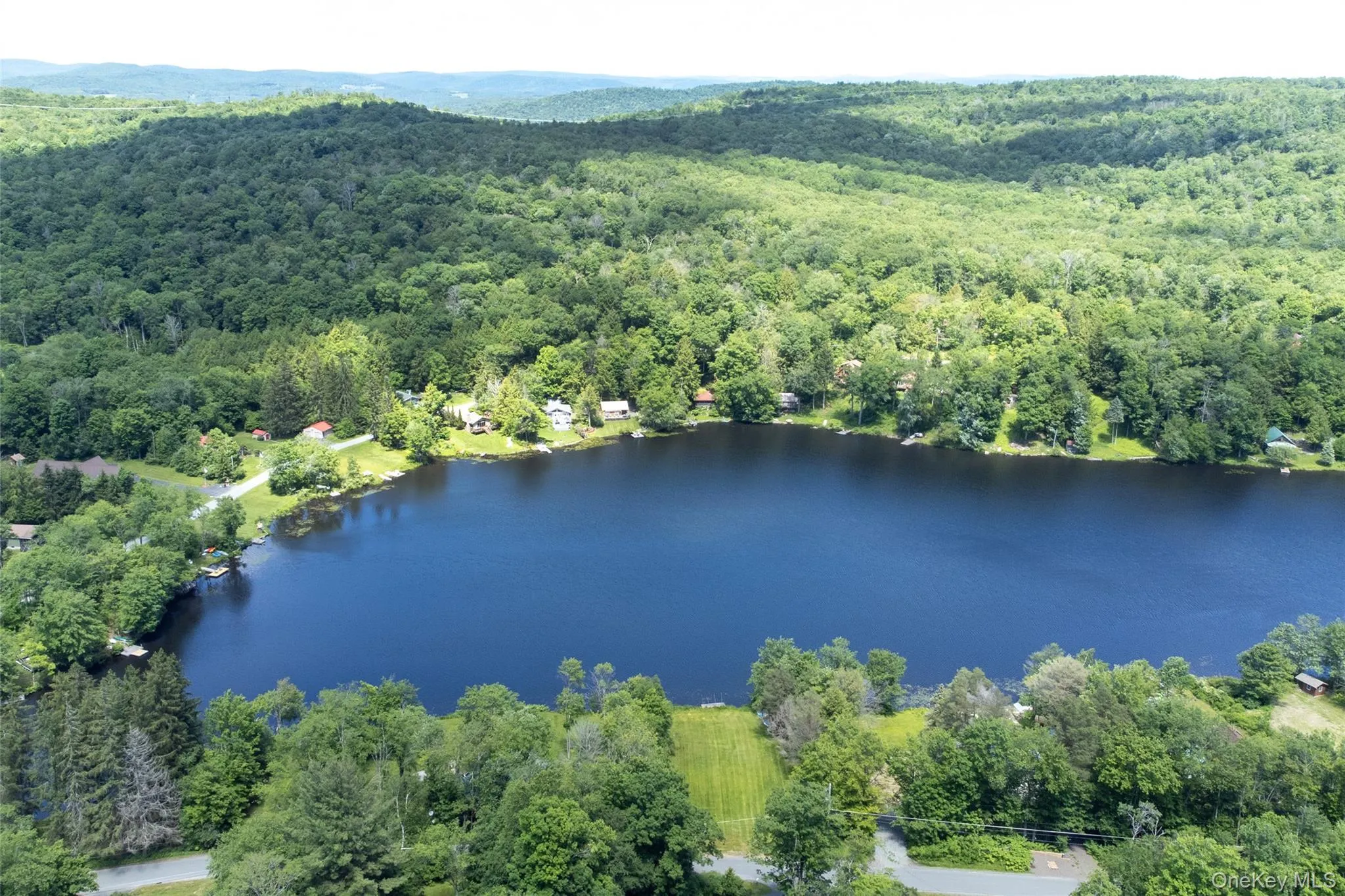 Overhead view of the lake Overhead view of the lake