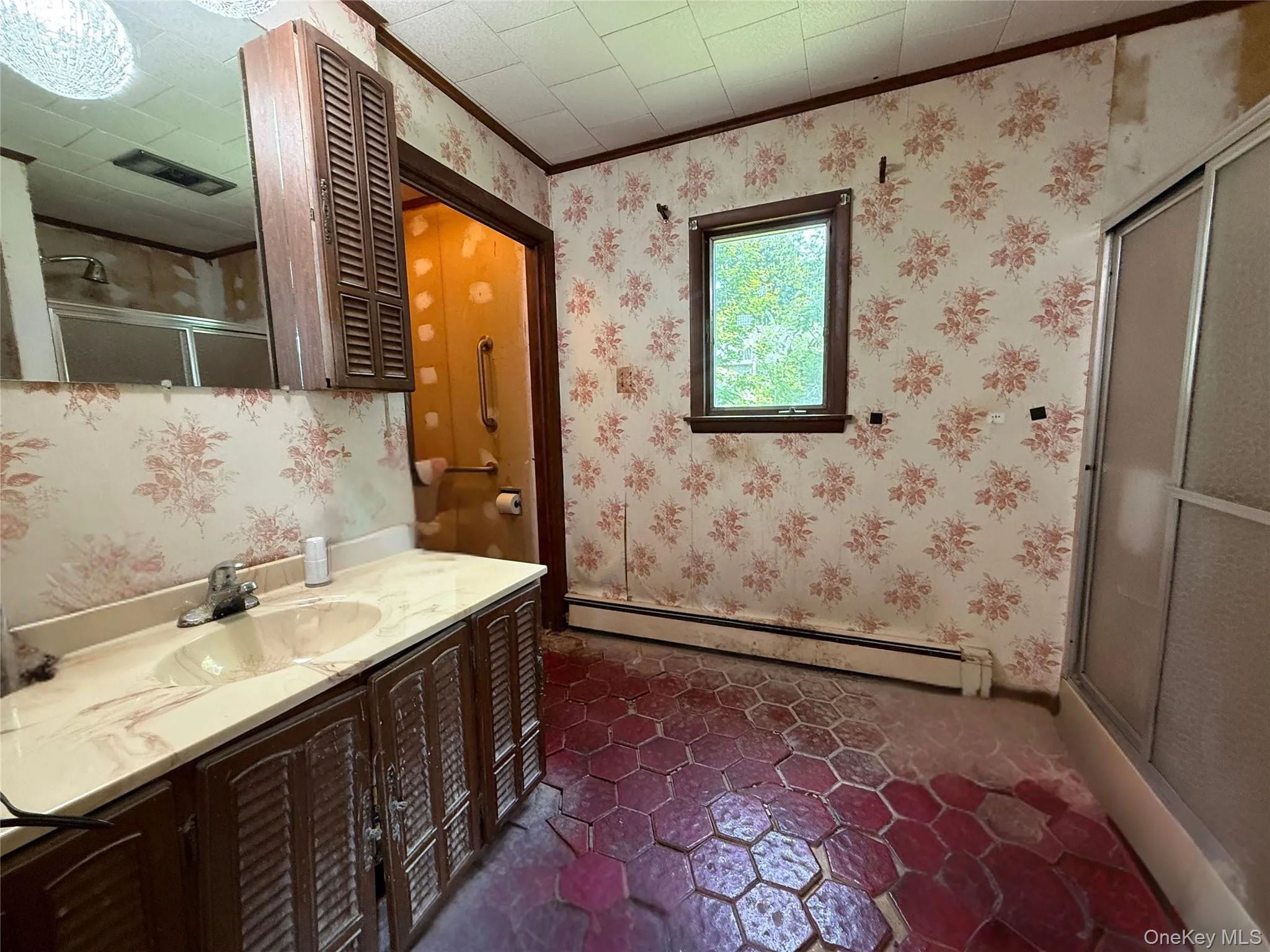 Full bath on main floor with shower stall Full bath on main floor with shower stall