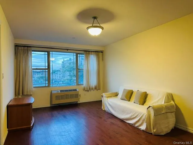 Living room with dark wood style floor. Living room with dark wood style floor.
