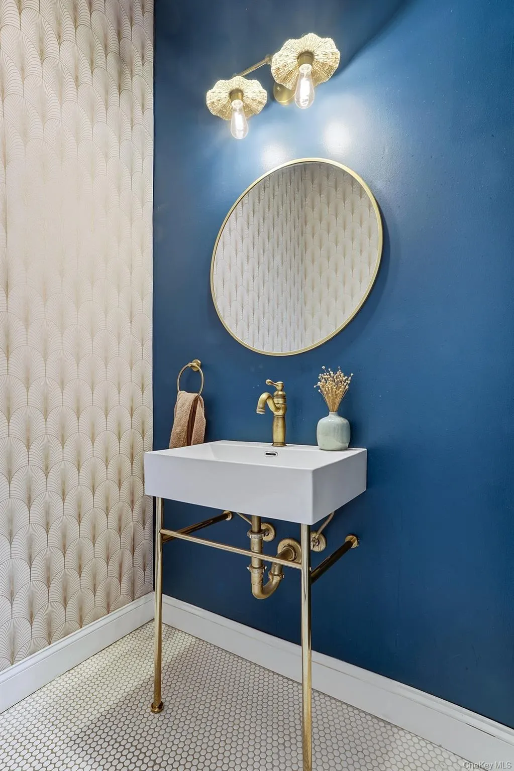 Beautifully appointed half bath with modern farmhouse charm Beautifully appointed half bath with modern farmhouse charm