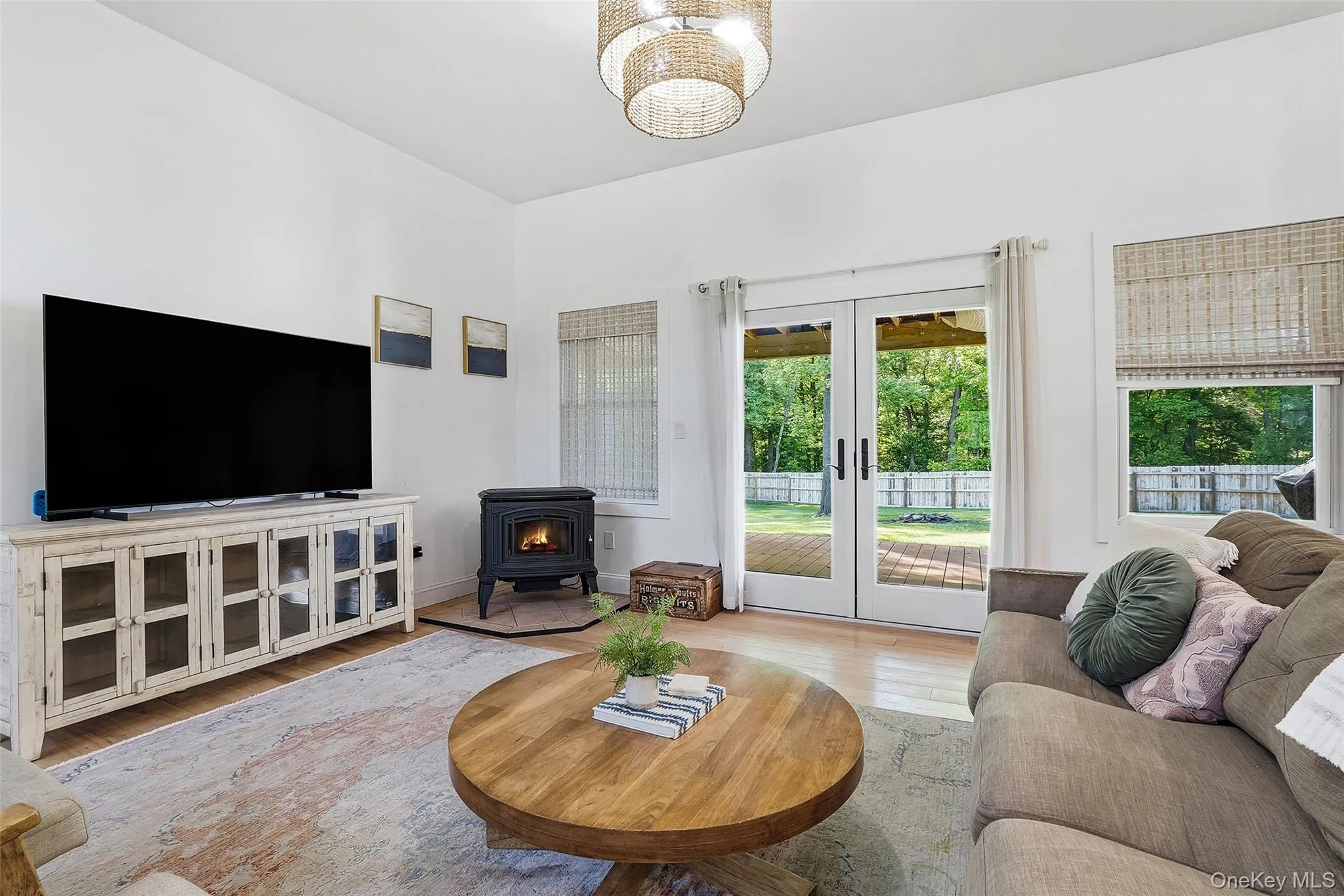 Spacious living room with pellet stove Spacious living room with pellet stove