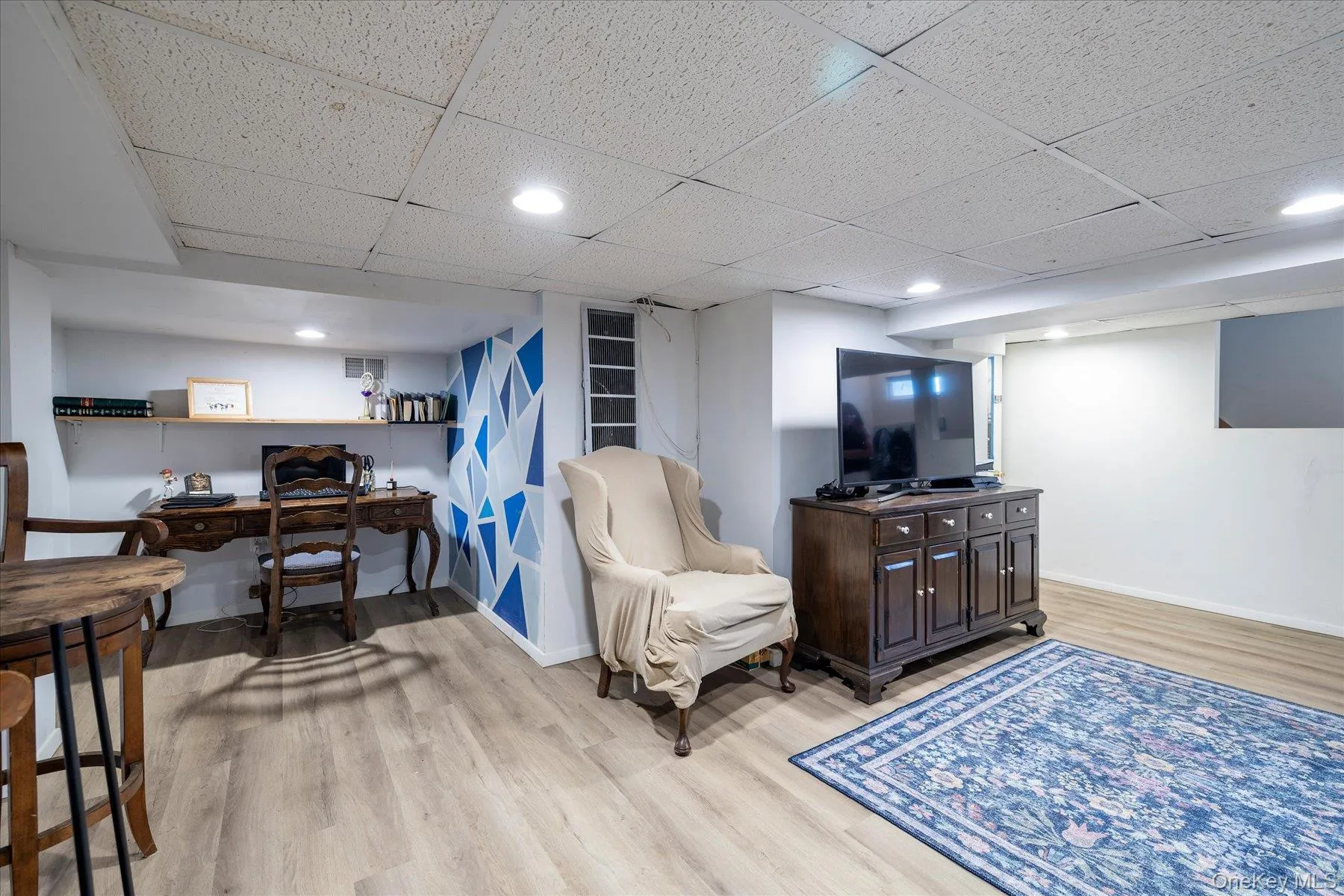 Partially finished basement provides extra living space Partially finished basement provides extra living space