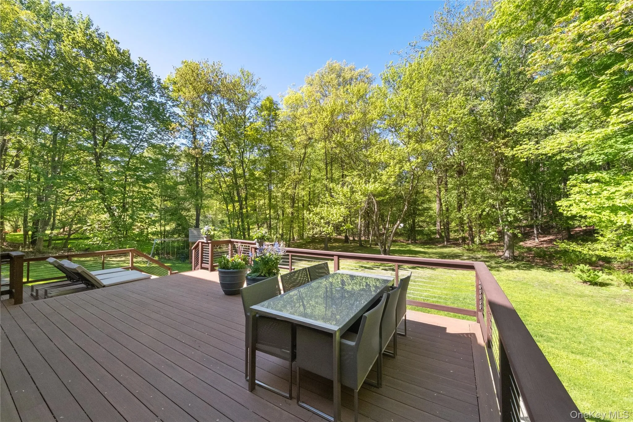 Deck and backyard Deck and backyard