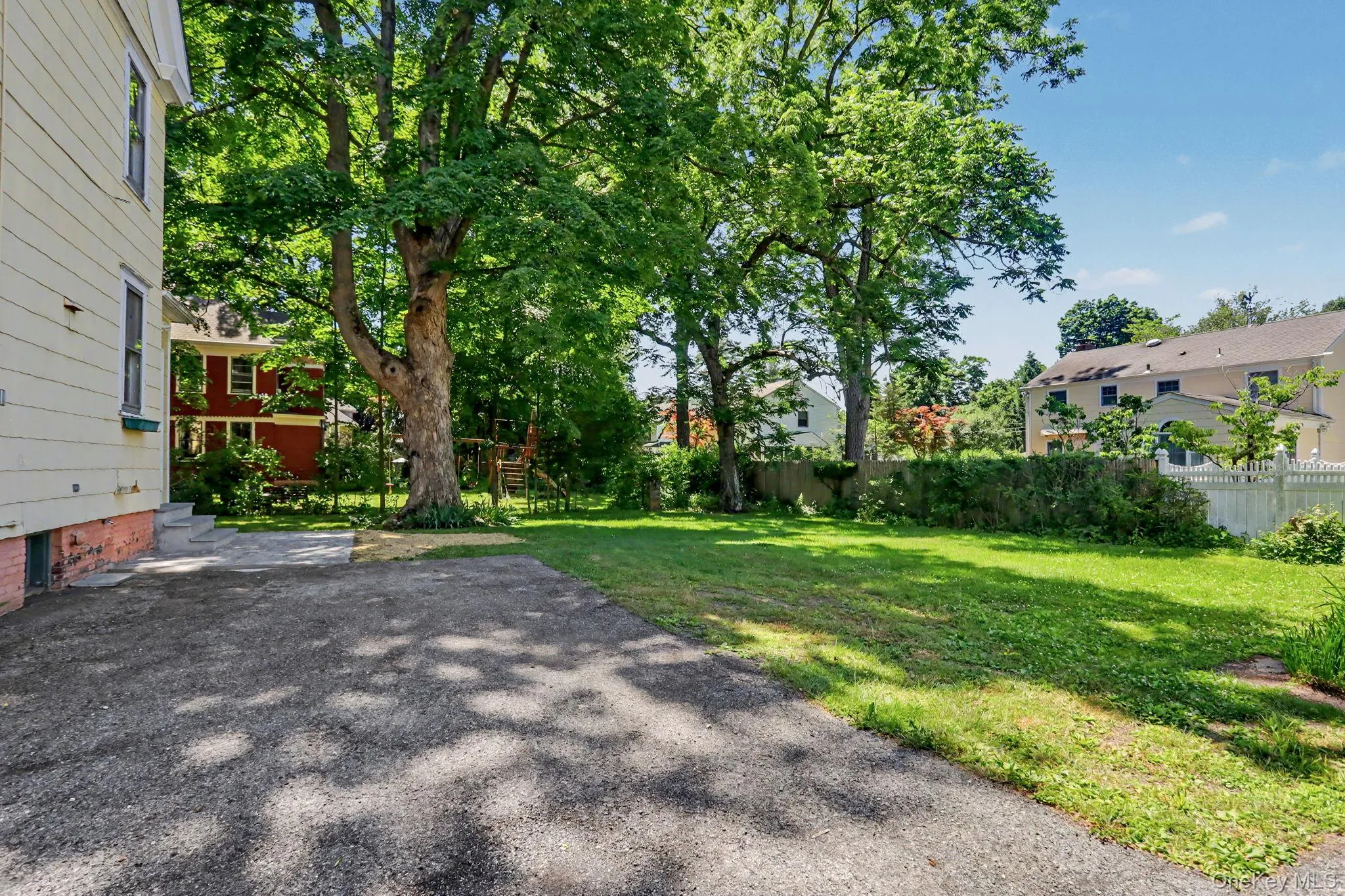 Spacious level yard Spacious level yard