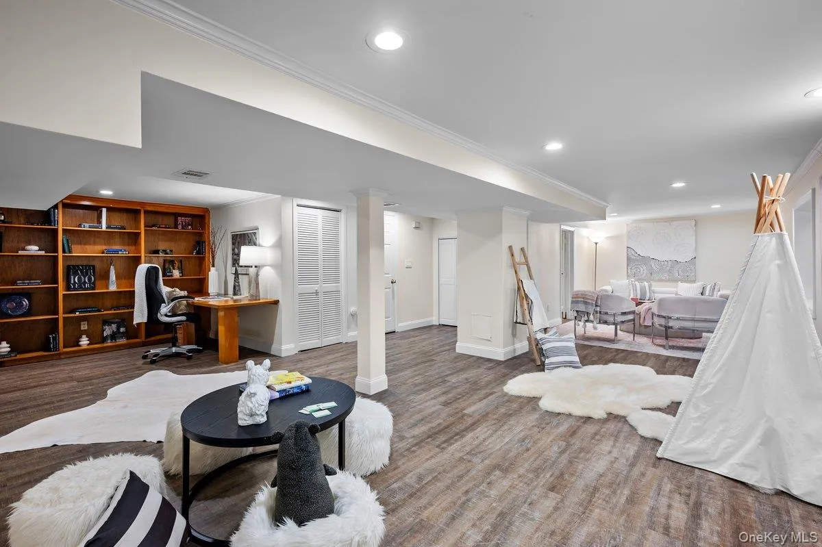 The generously sized basement offers opportunity for recreation, living, and/or working. The generously sized basement offers opportunity for recreation, living, and/or working.