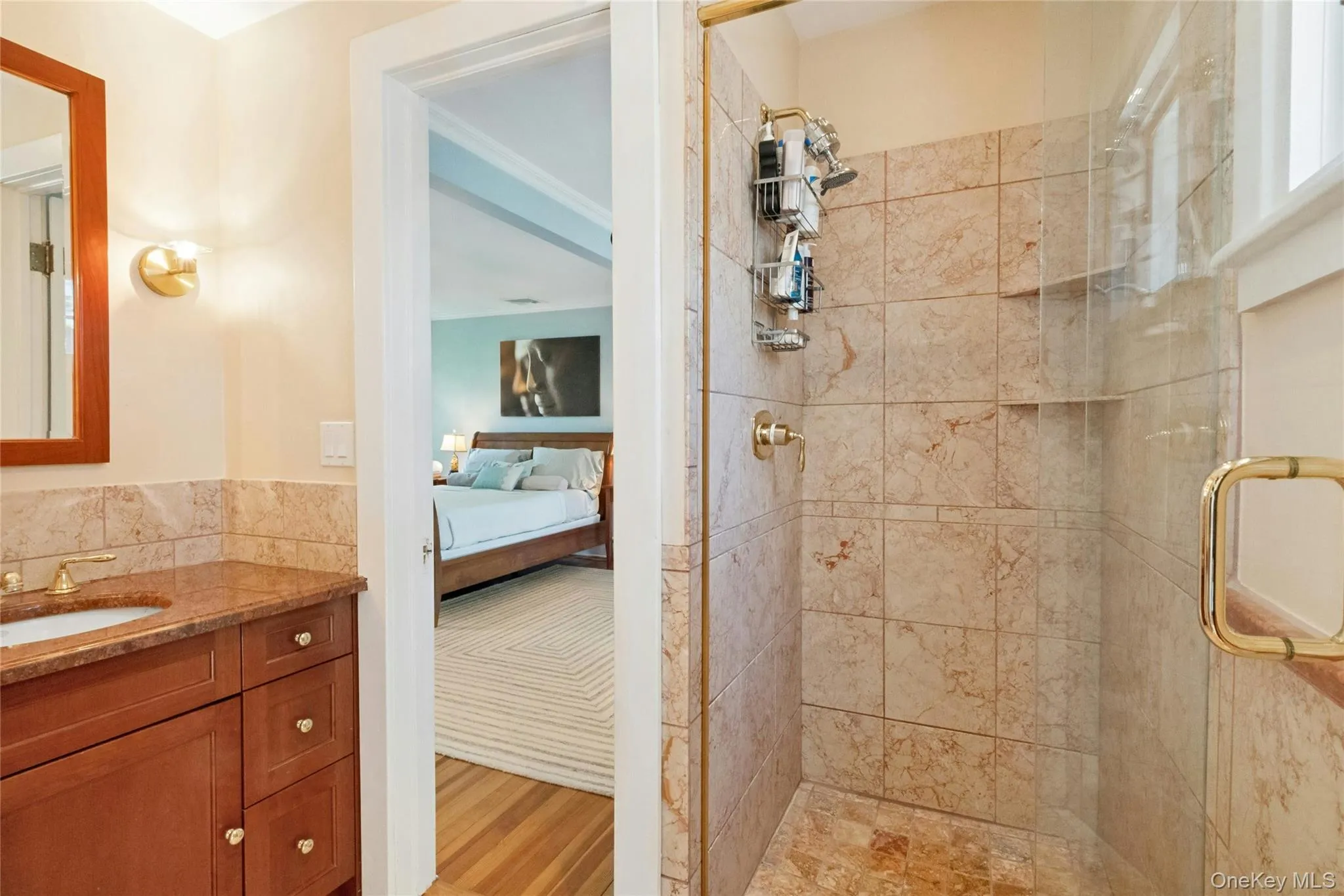 Separate shower and soaking tub Separate shower and soaking tub
