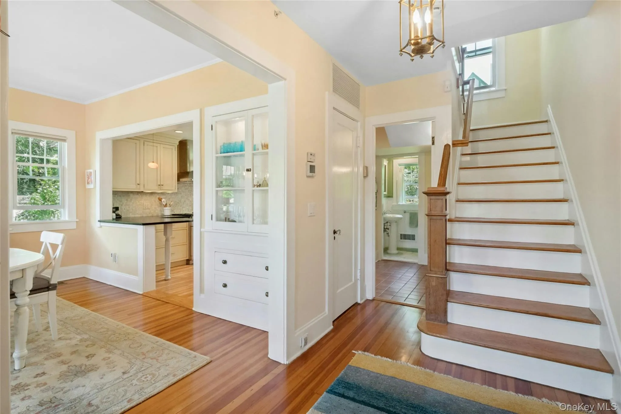 Dining room to the left, living room with to right. Dining room to the left, living room with to right.