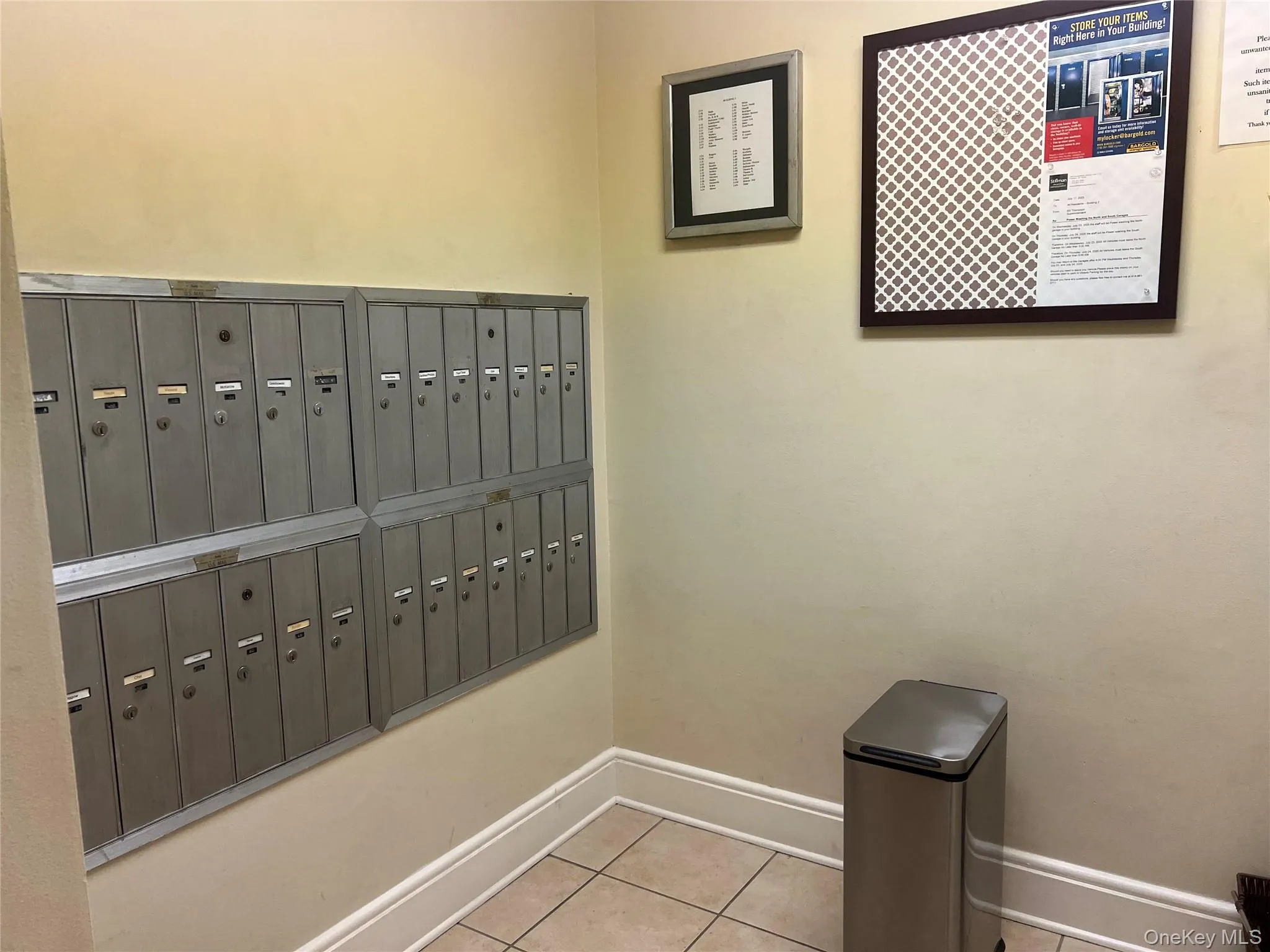 Mail room on the Lobby floor Mail room on the Lobby floor