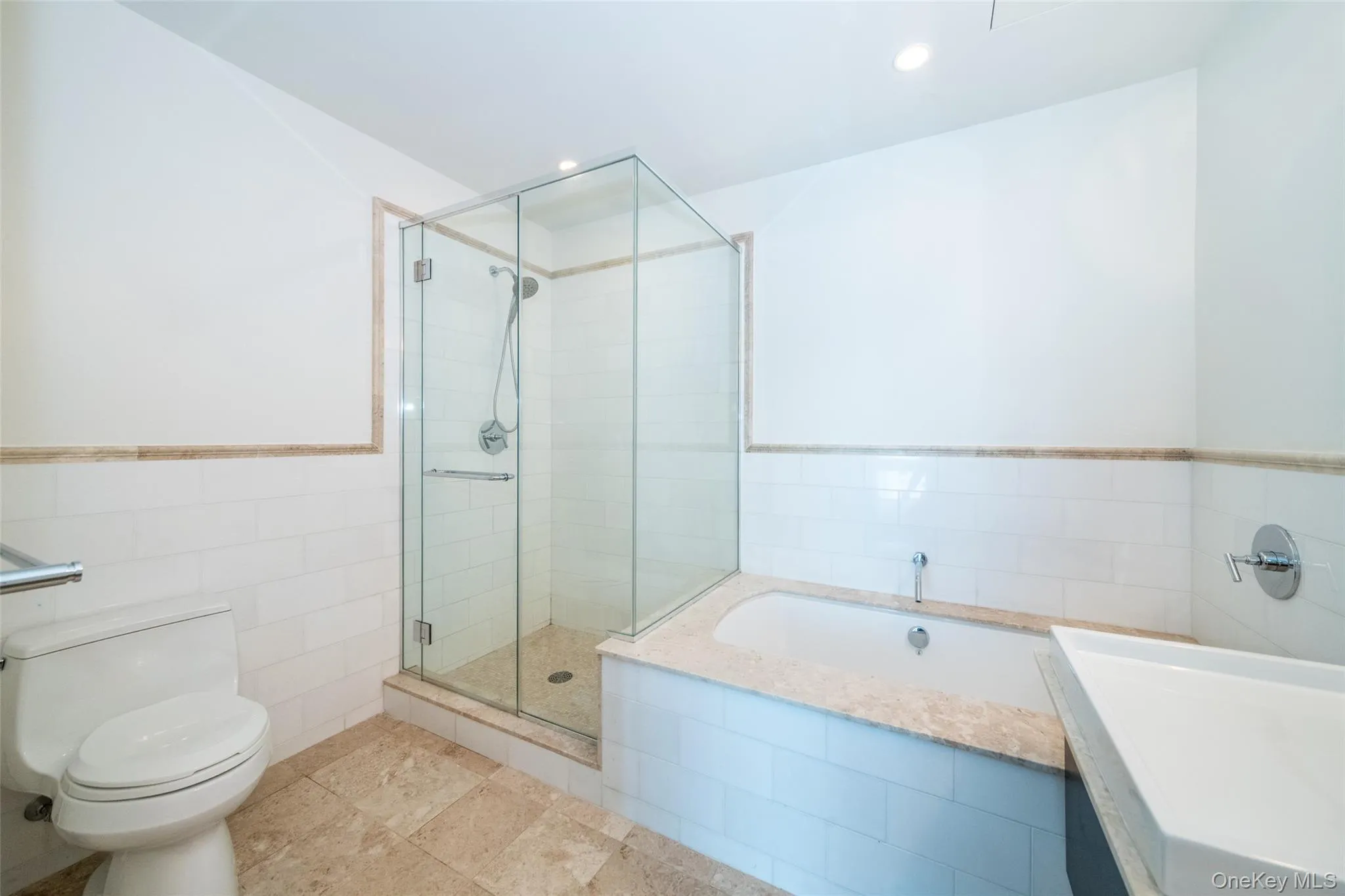 With walk in shower stall With walk in shower stall