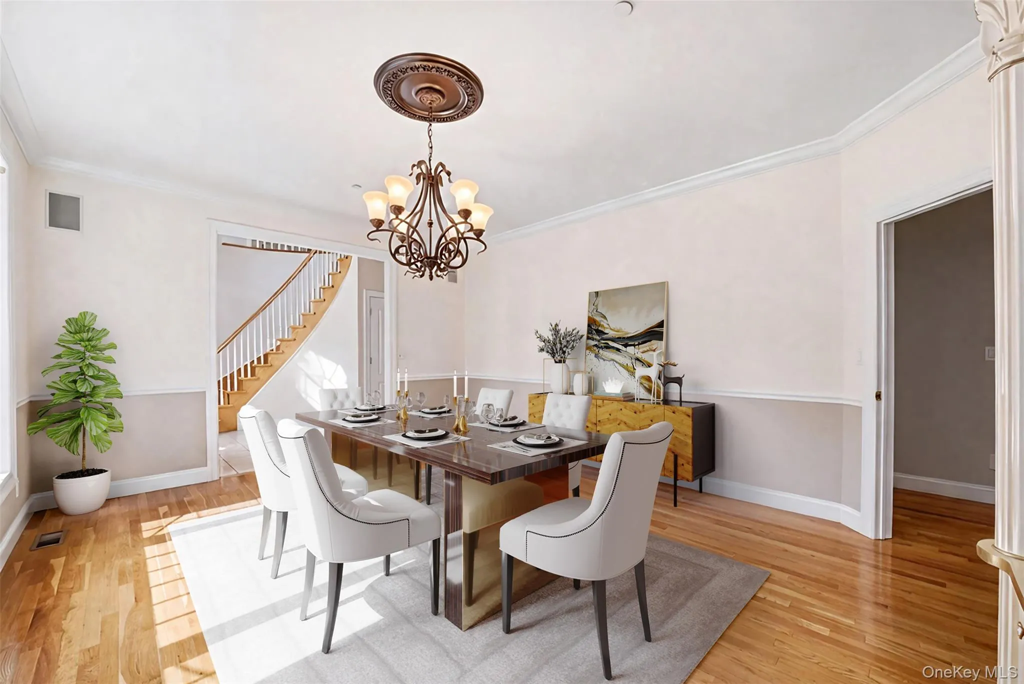 Family dinning - Virtually staged Family dinning - Virtually staged