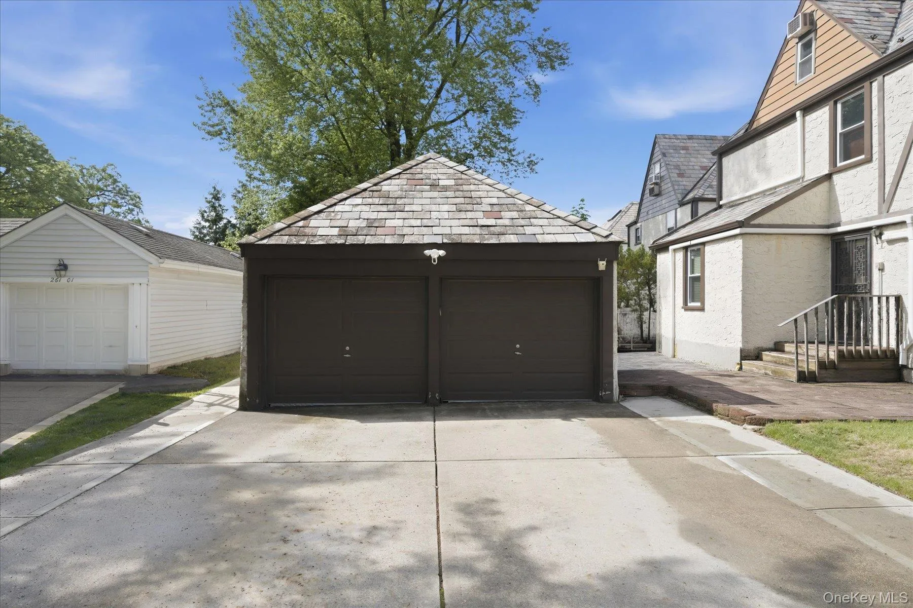 Two car Garage with Slate roof Two car Garage with Slate roof