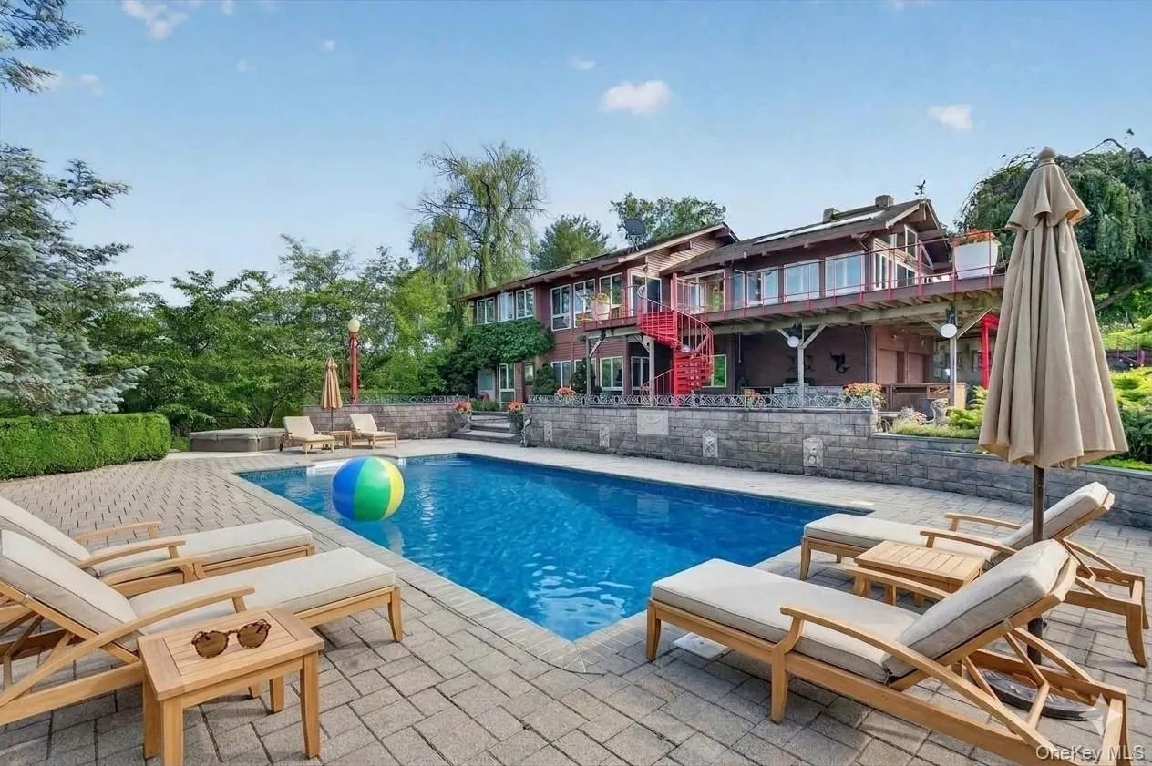 The salt water pool and the hot tub are great place to relax after a day at the barn.*virtually staged* The salt water pool and the hot tub are great place to relax after a day at the barn.*virtually staged*