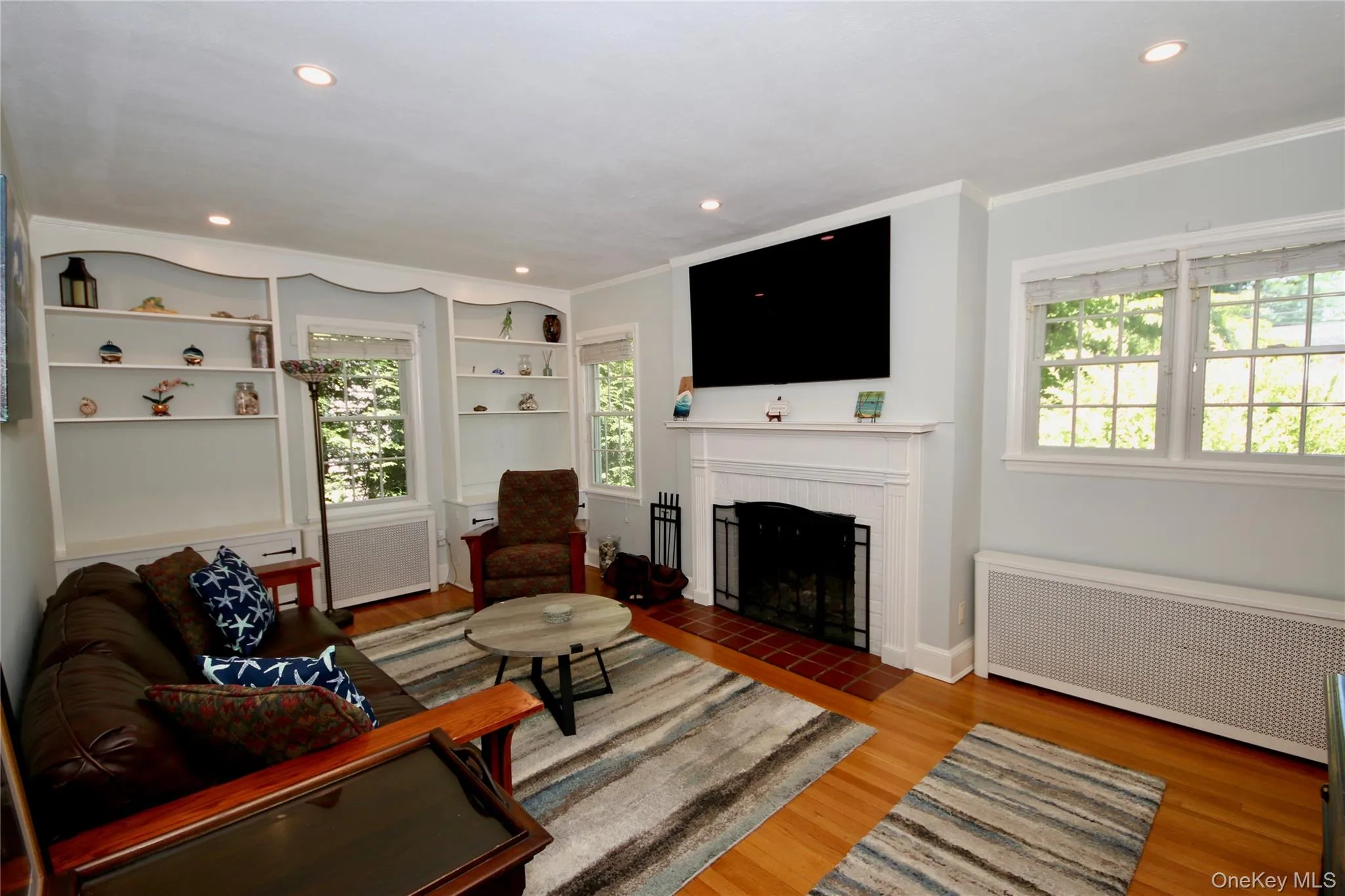 Living Room with Wood Burning Fireplace Living Room with Wood Burning Fireplace