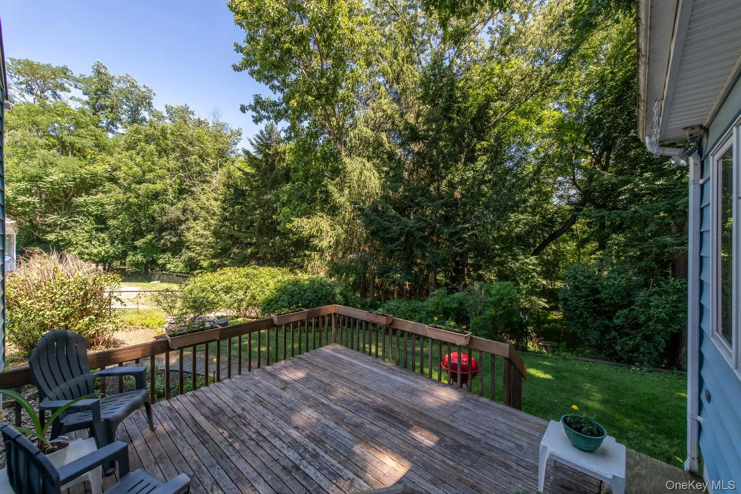 Back deck off of family room Back deck off of family room
